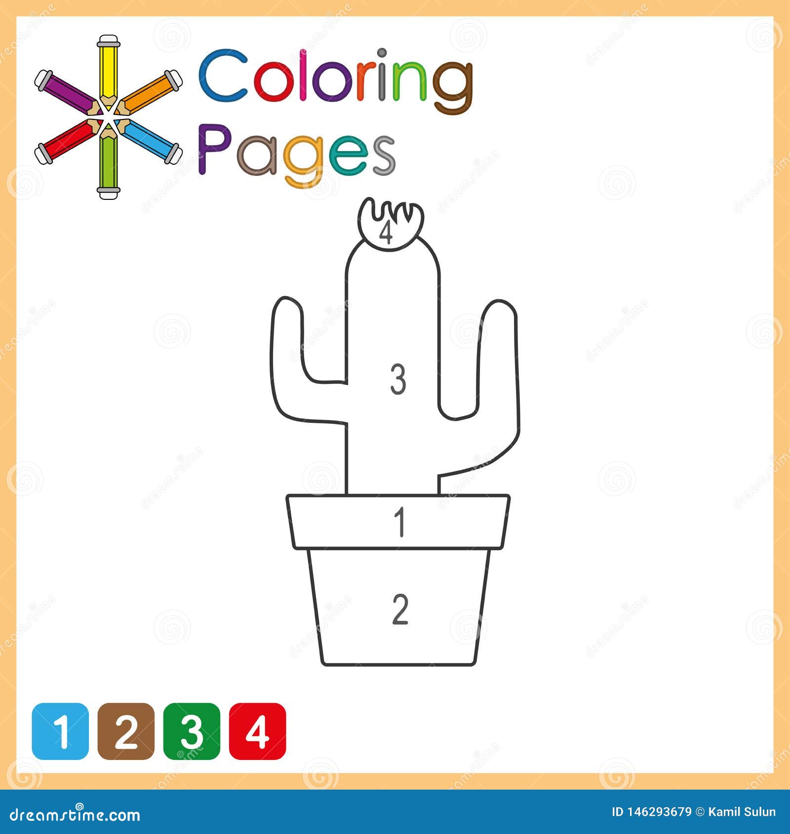 coloring page for kids, color the parts of the object according to numbers, color by numbers