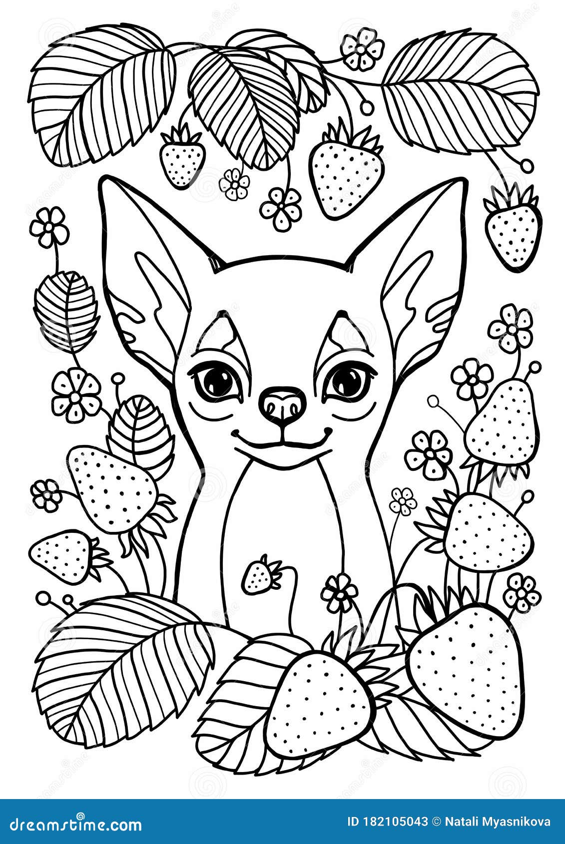 Coloring Page. Lovely Dog with Heart for Valentines Day Card. Anti ...