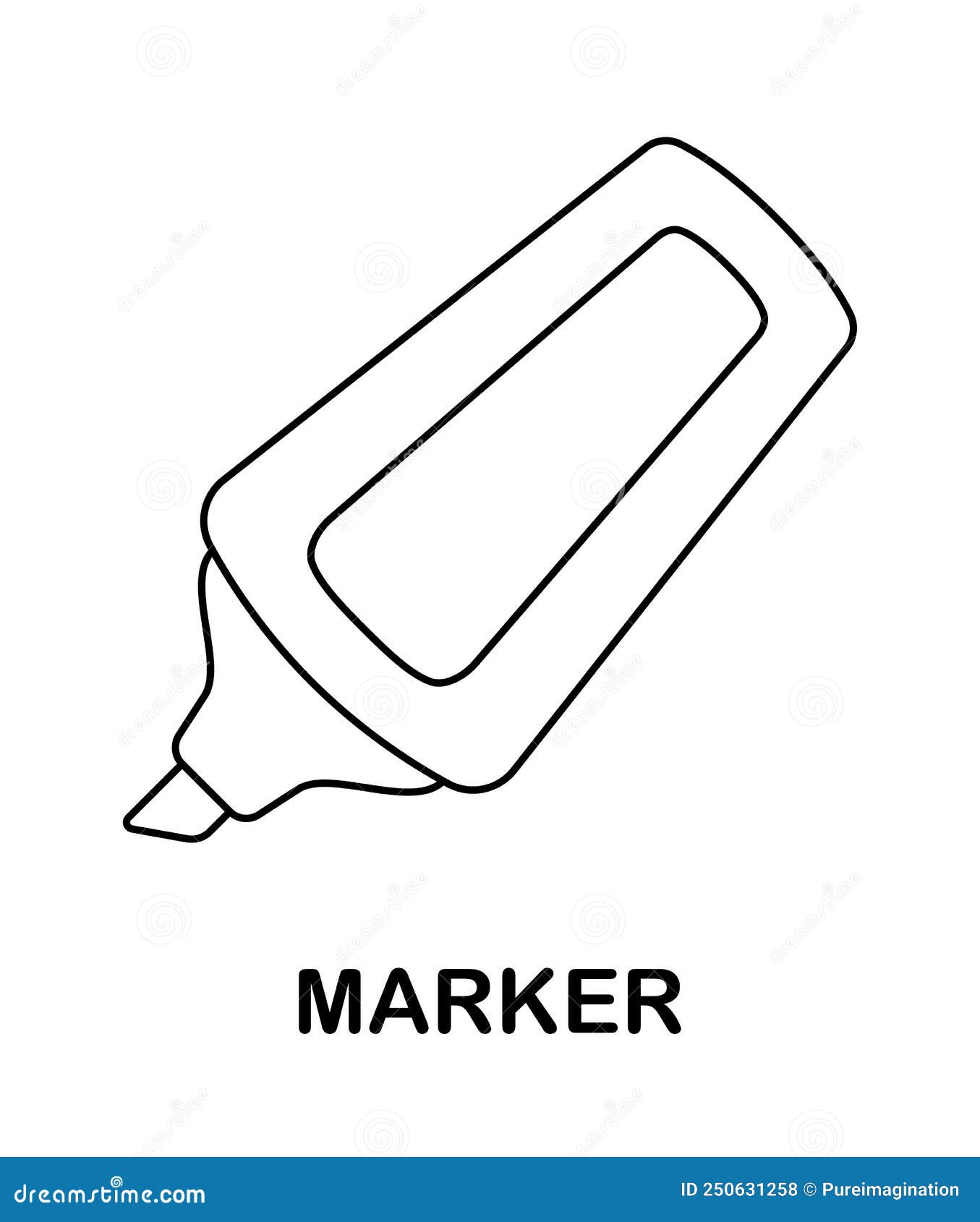 Coloring Page with Marker for Kids Stock Vector - Illustration of kids ...