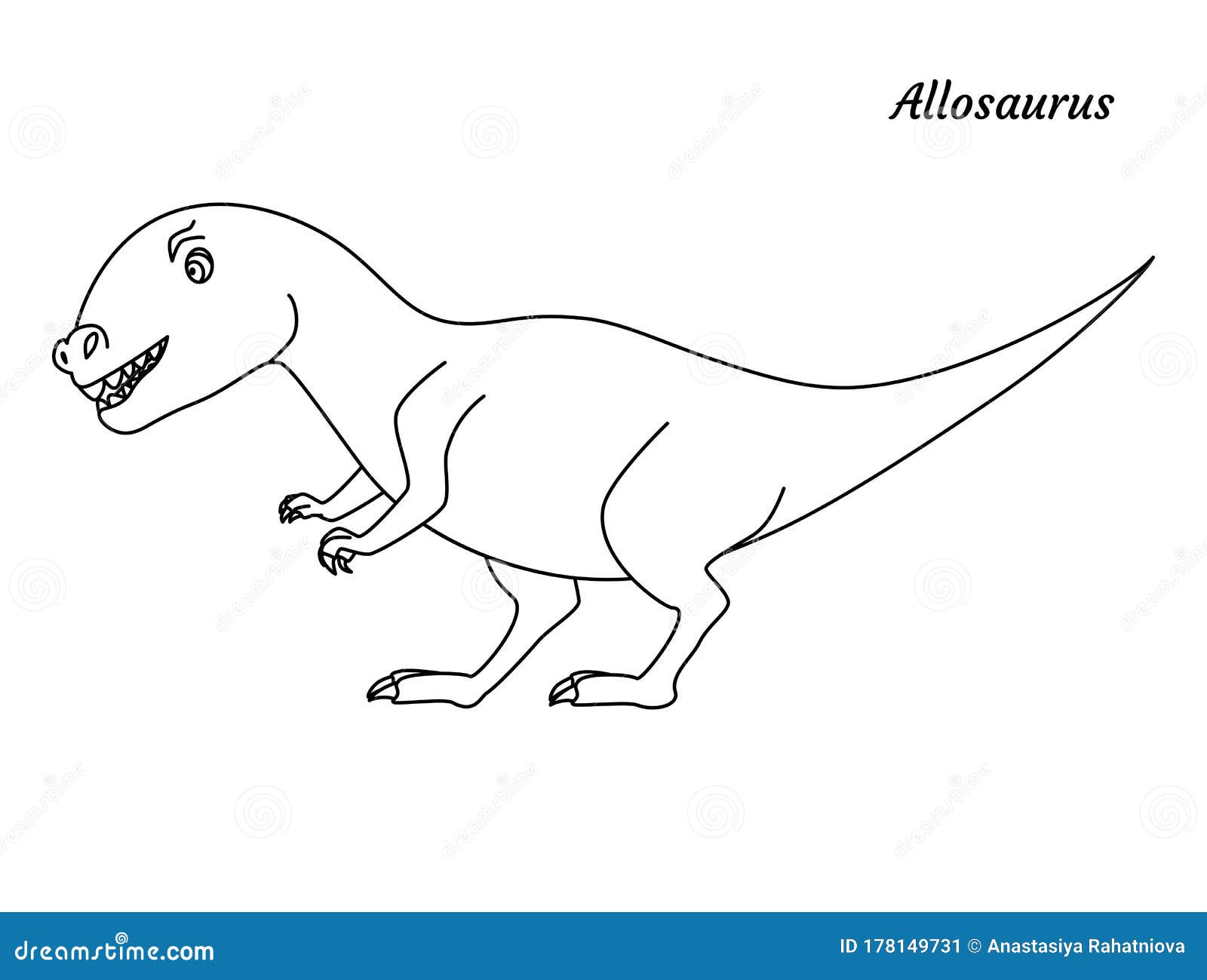 Download Coloring Page Outline Allosaurus Dinosaur. Vector Illustration Stock Vector - Illustration of ...
