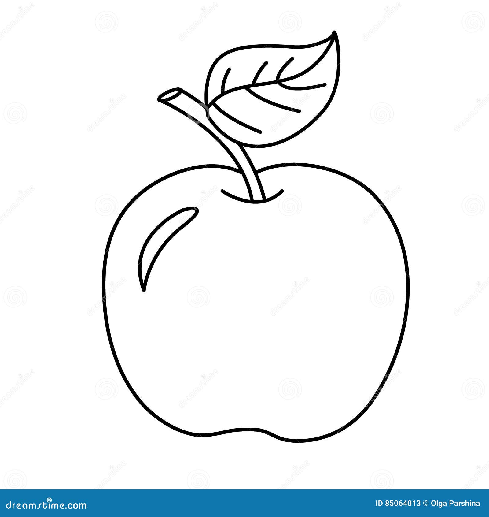 coloring page outline of cartoon apple. fruits. coloring book