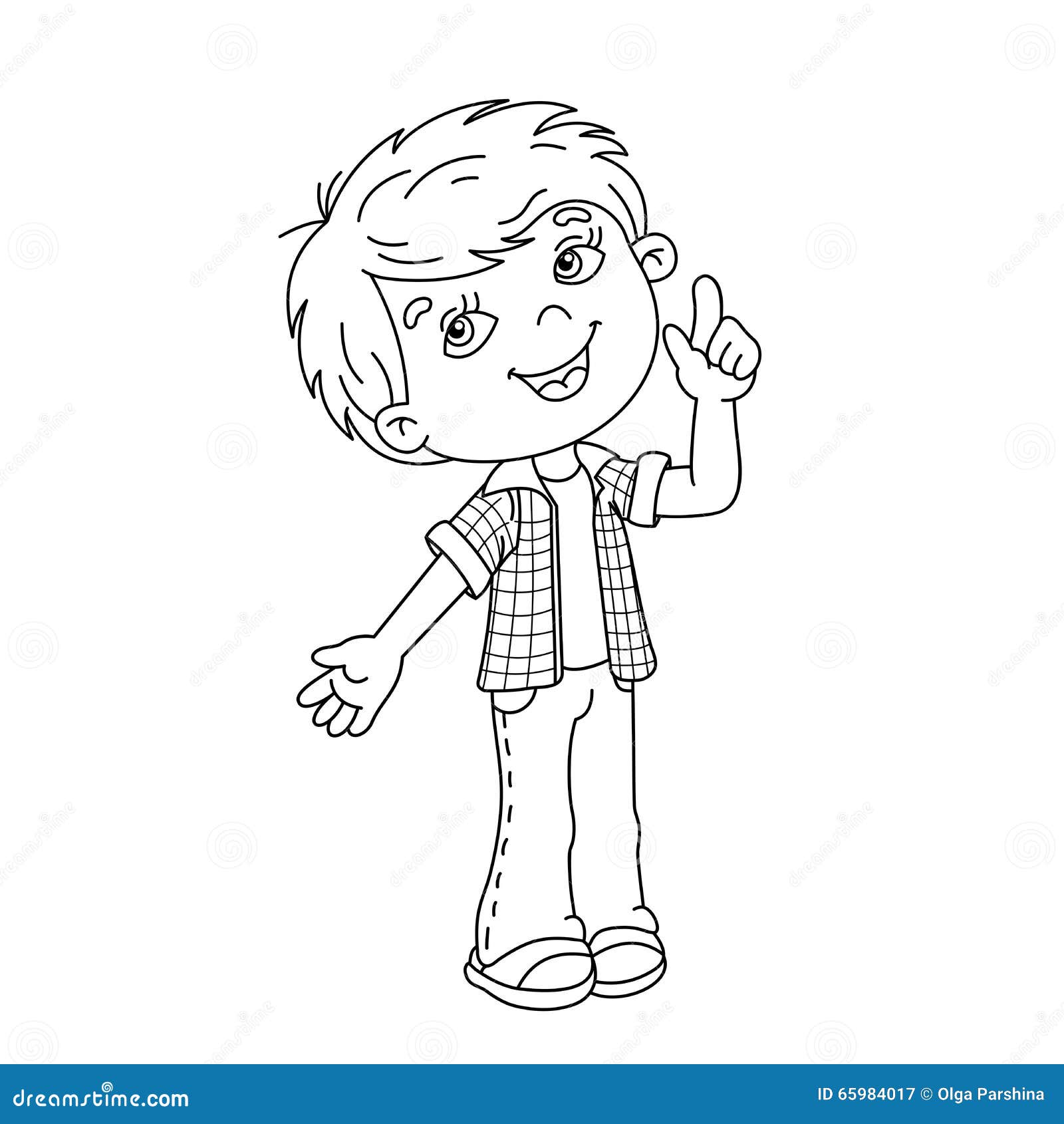 Cartoon Boy Coloring Page