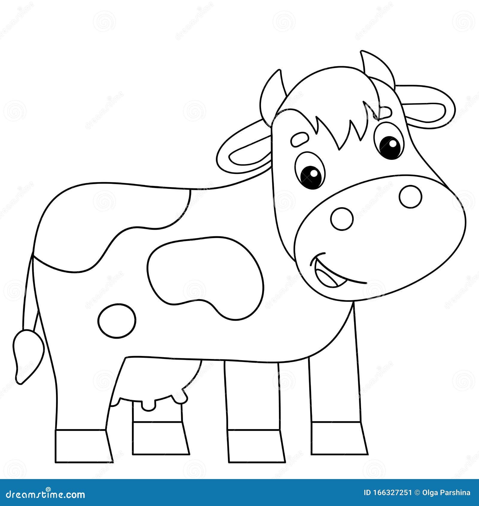 Coloring Page Outline of Cartoon Cow. Farm Animals Stock Vector ...