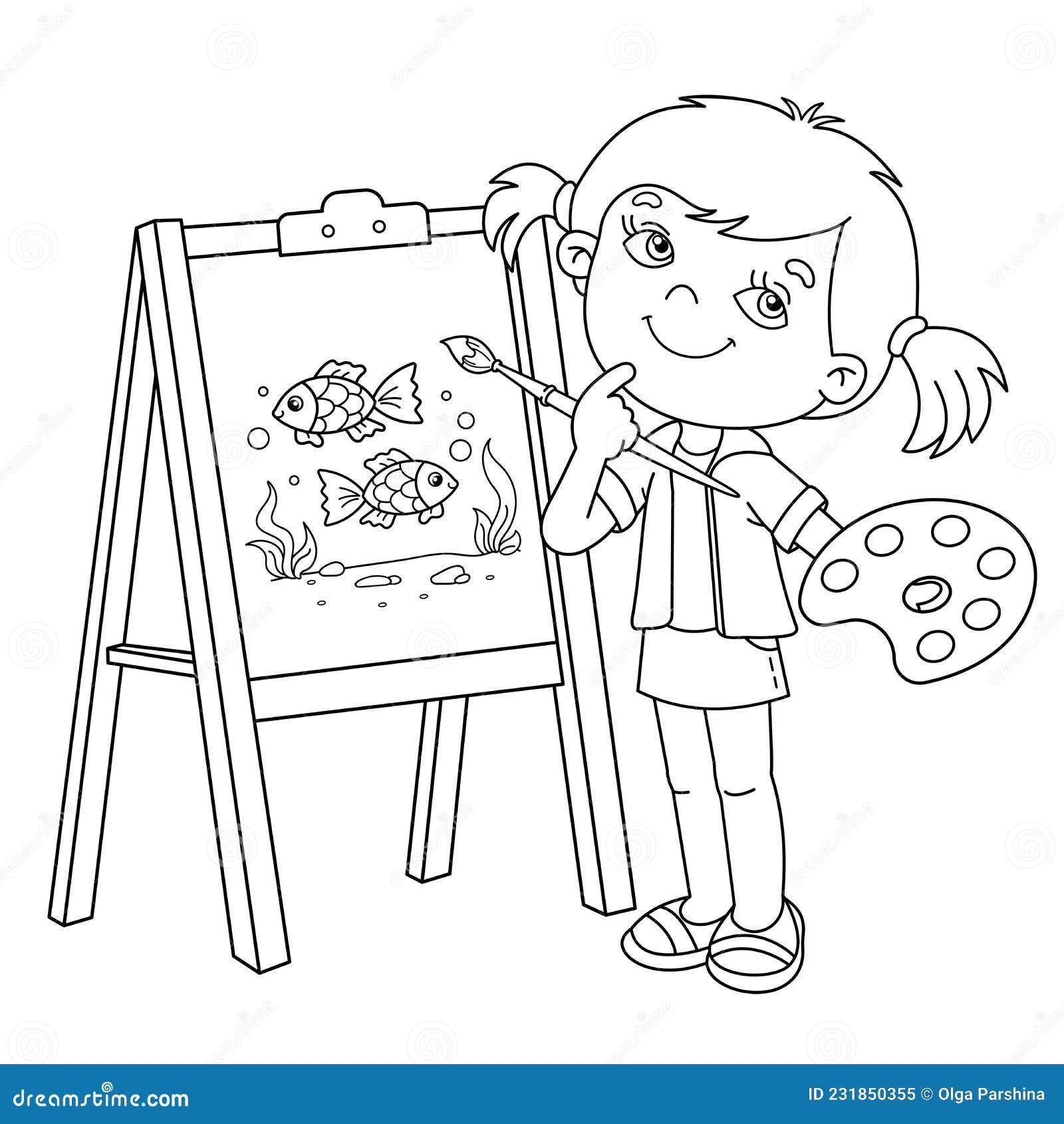 Coloring Page painter's easel - free printable coloring pages