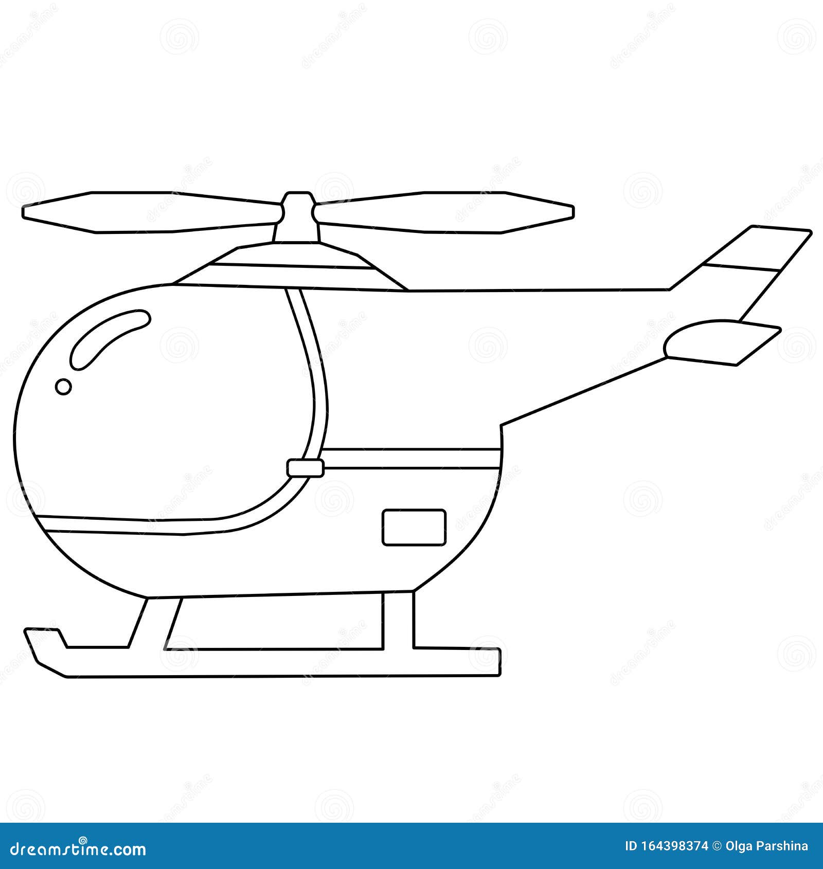 Coloring Page Outline of Cartoon Helicopter. Images of Transport ...