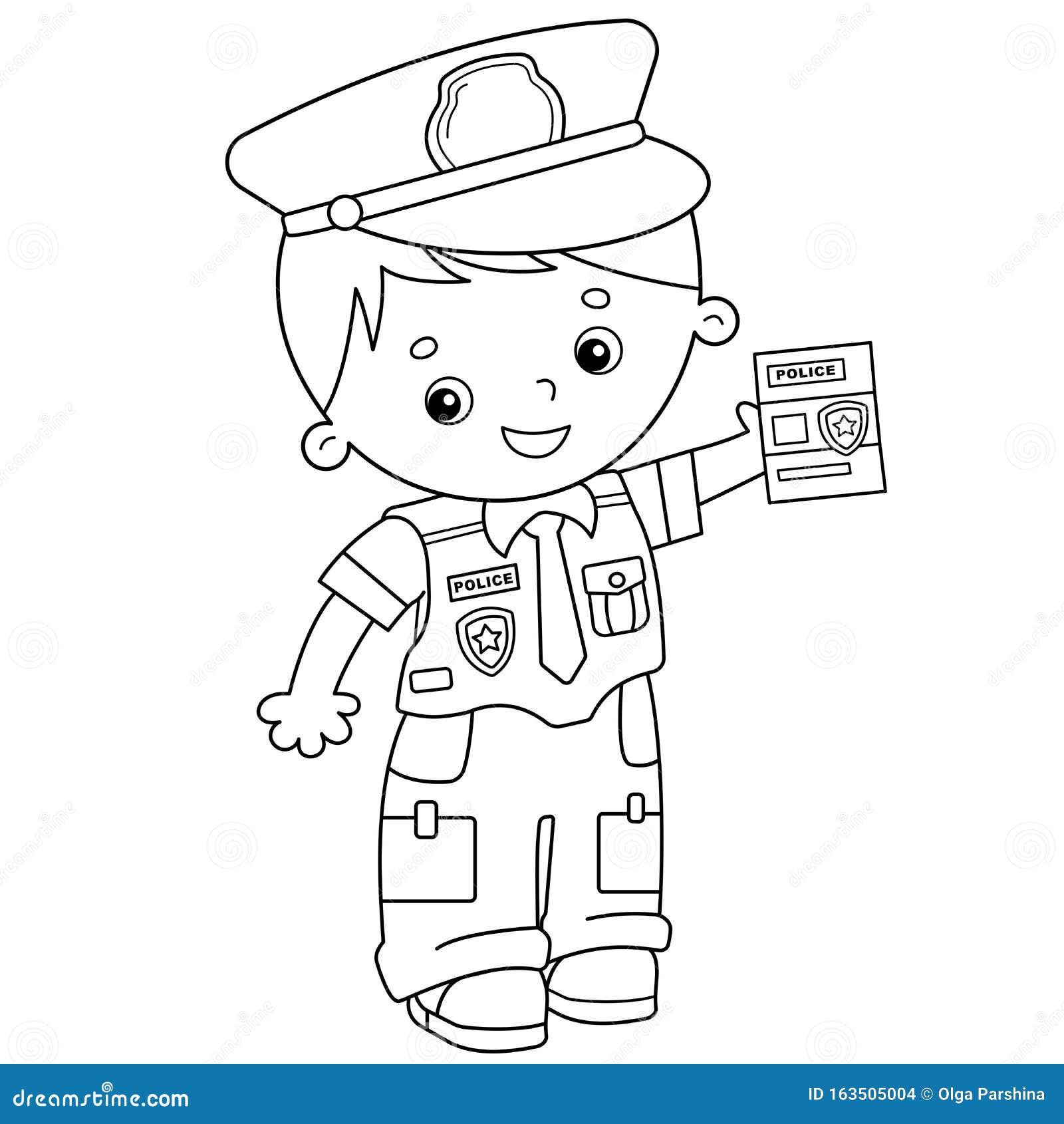 policeman hat coloring pages