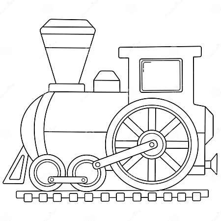 Coloring Page Outline of Cartoon Train. Images of Transport for ...