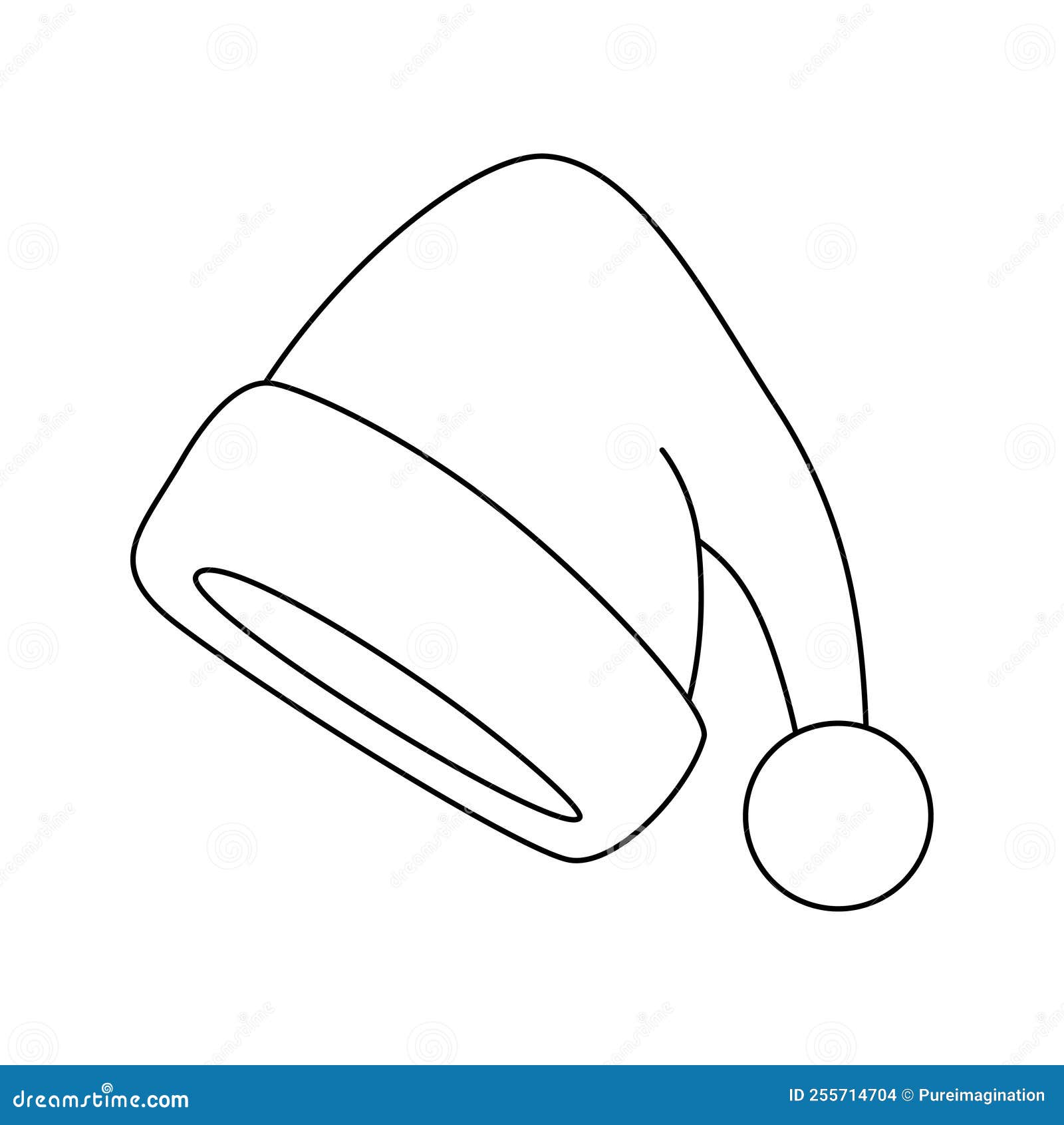 Coloring Page with Santa Hat for Kids Stock Vector Illustration of