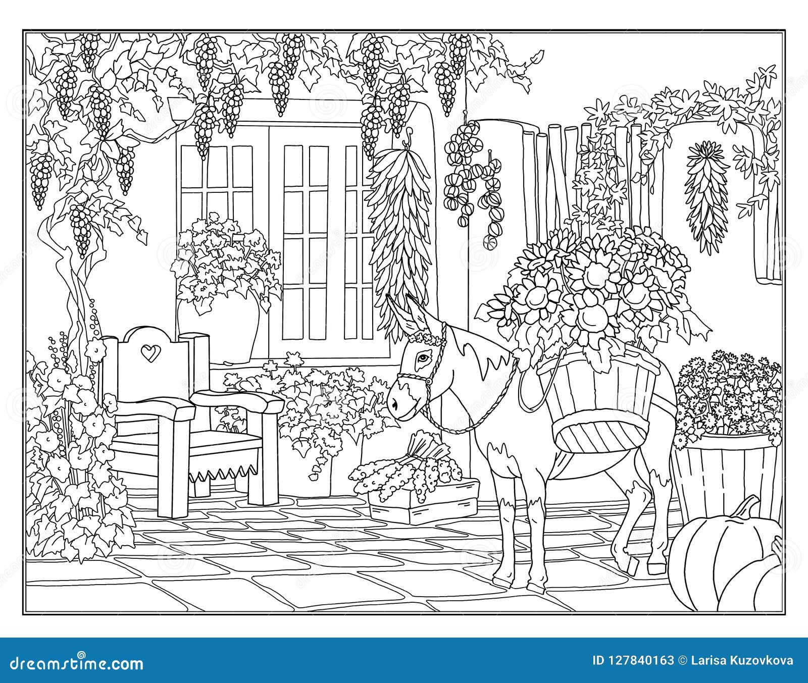 Coloring Page the Secret Garden Stock Illustration   Illustration ...