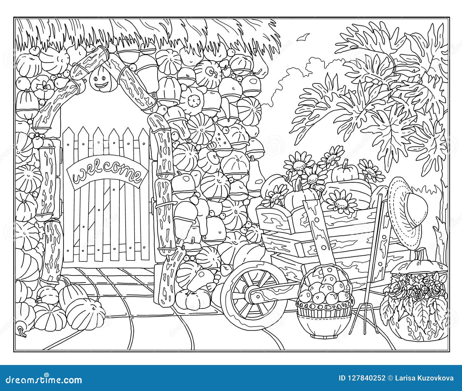 Coloring Page The Secret Garden Stock Illustration Illustration