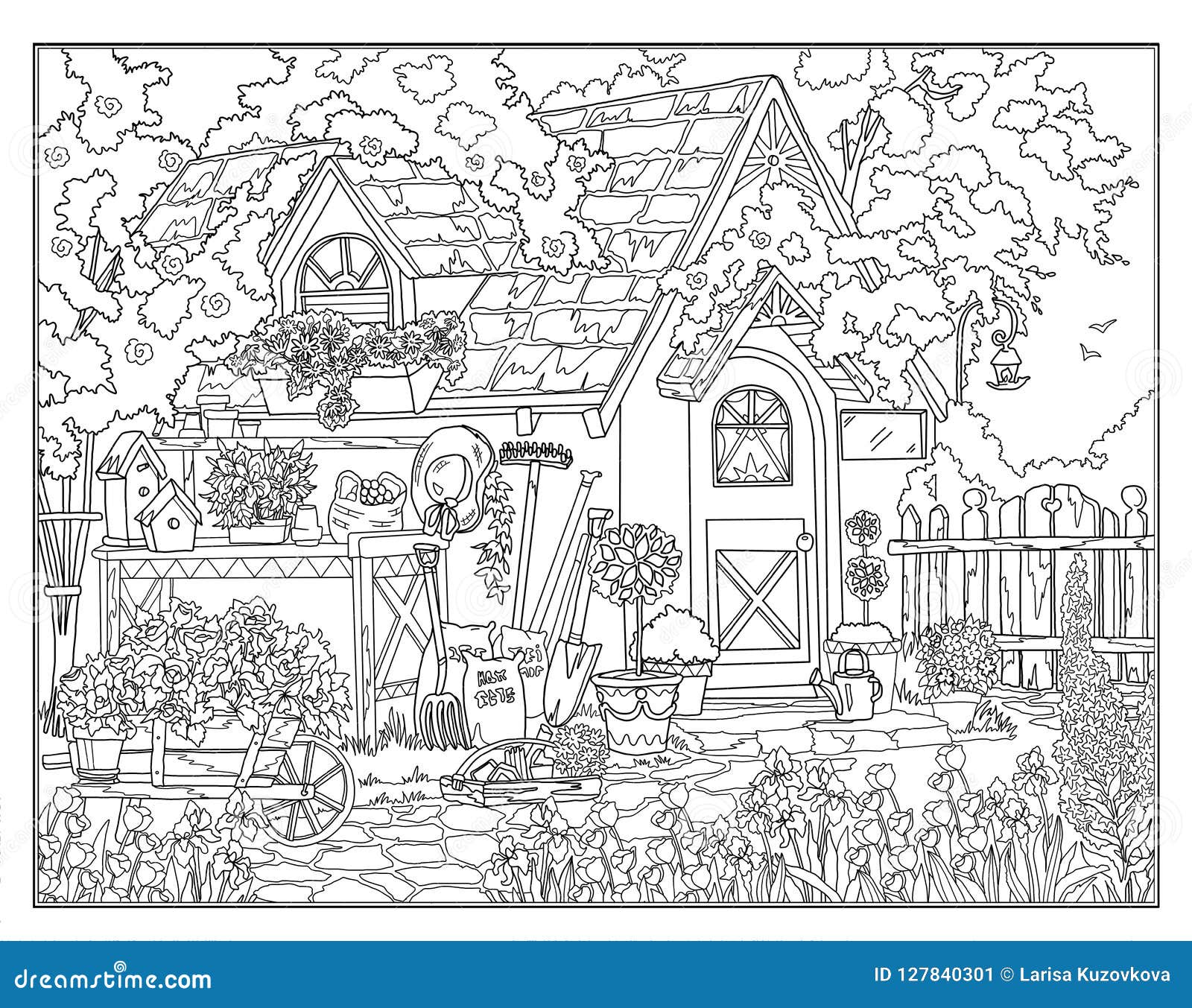 Download Coloring Page The Secret Garden Stock Illustration ...