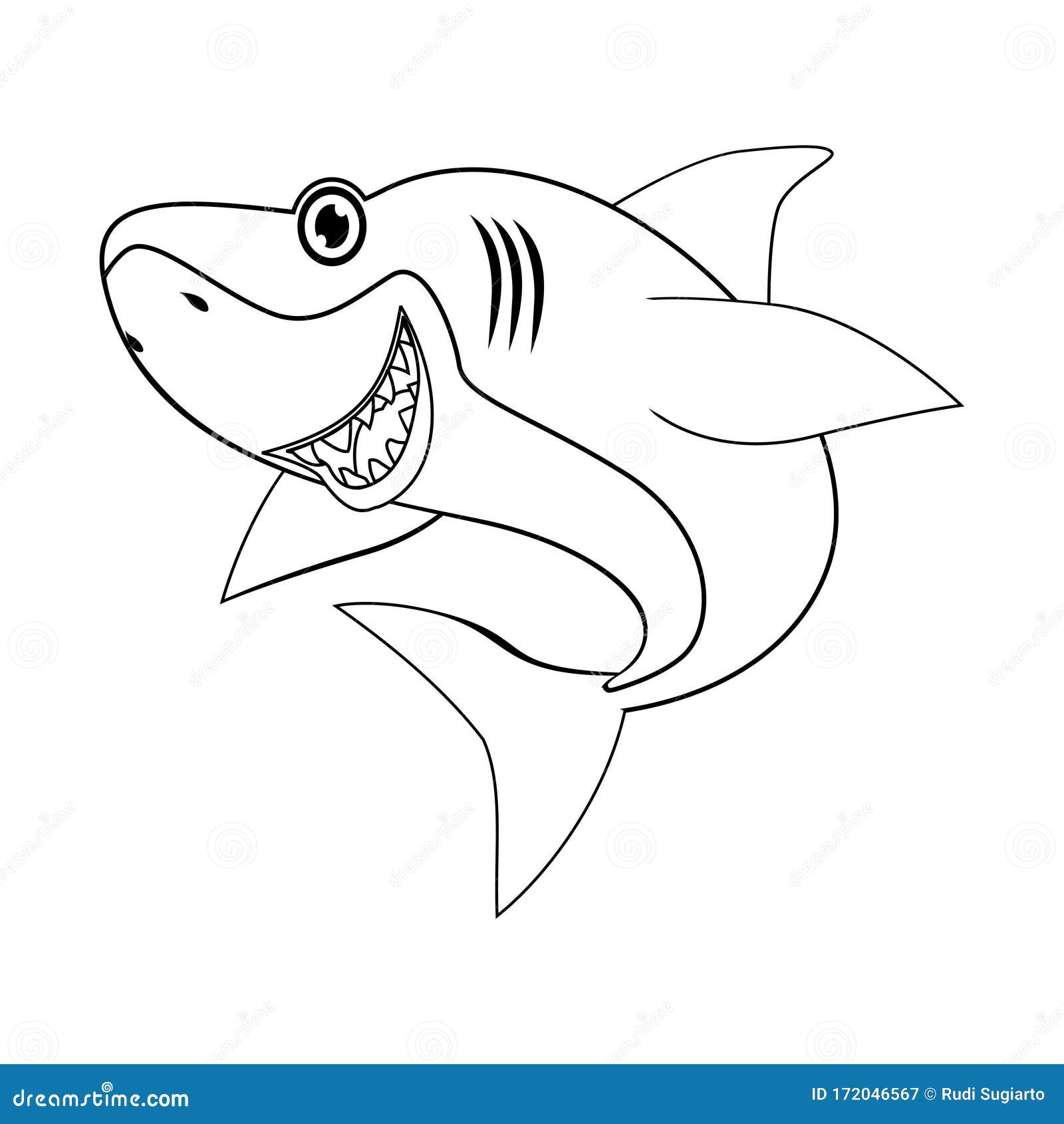 Coloring Page Shark Stock Illustrations – 20 Coloring Page Shark ...