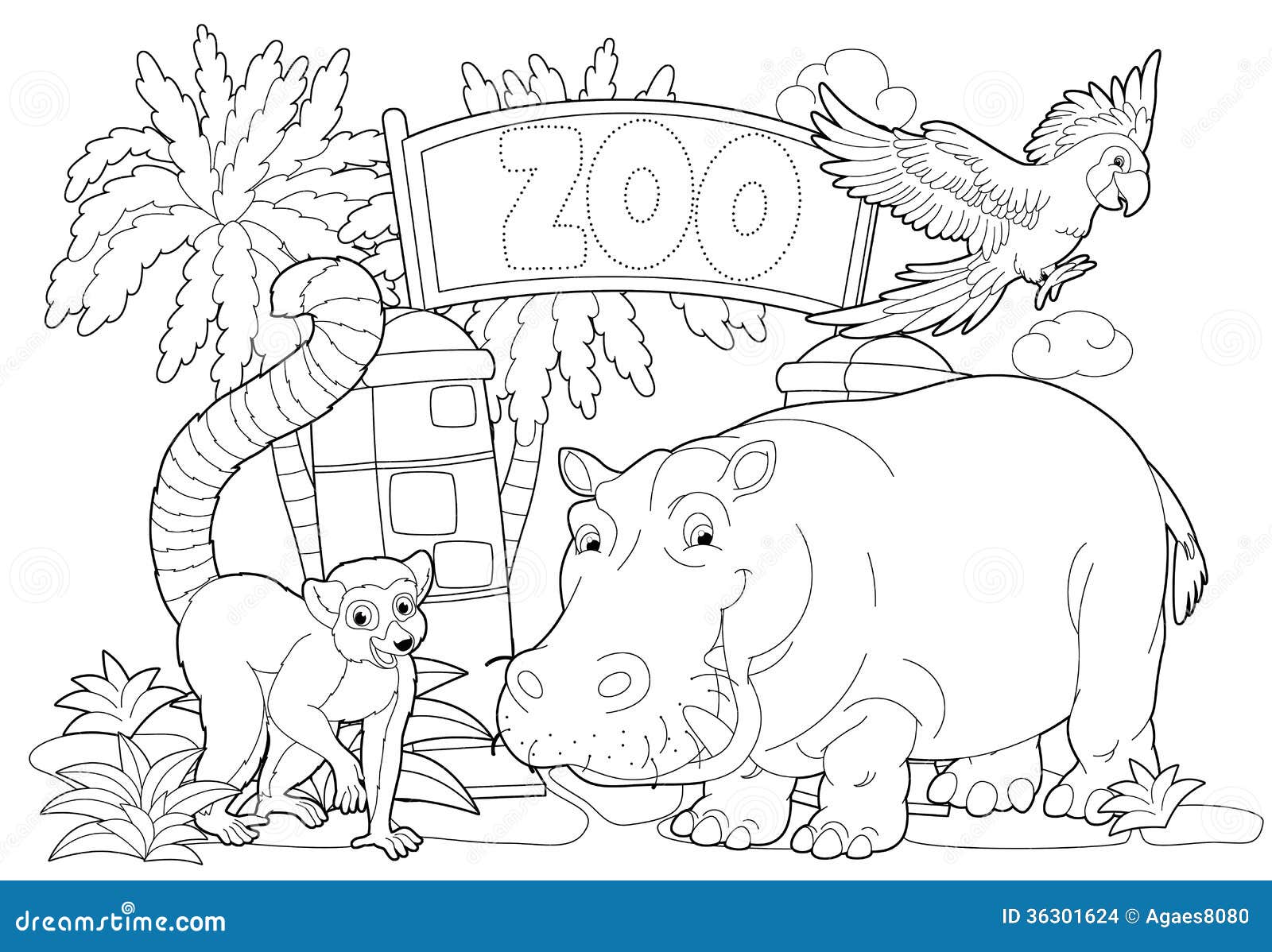 coloring page - the zoo -  for the children