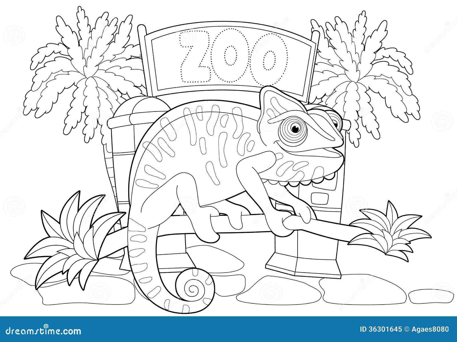 Coloring Page - The Zoo - Illustration For The Children ...