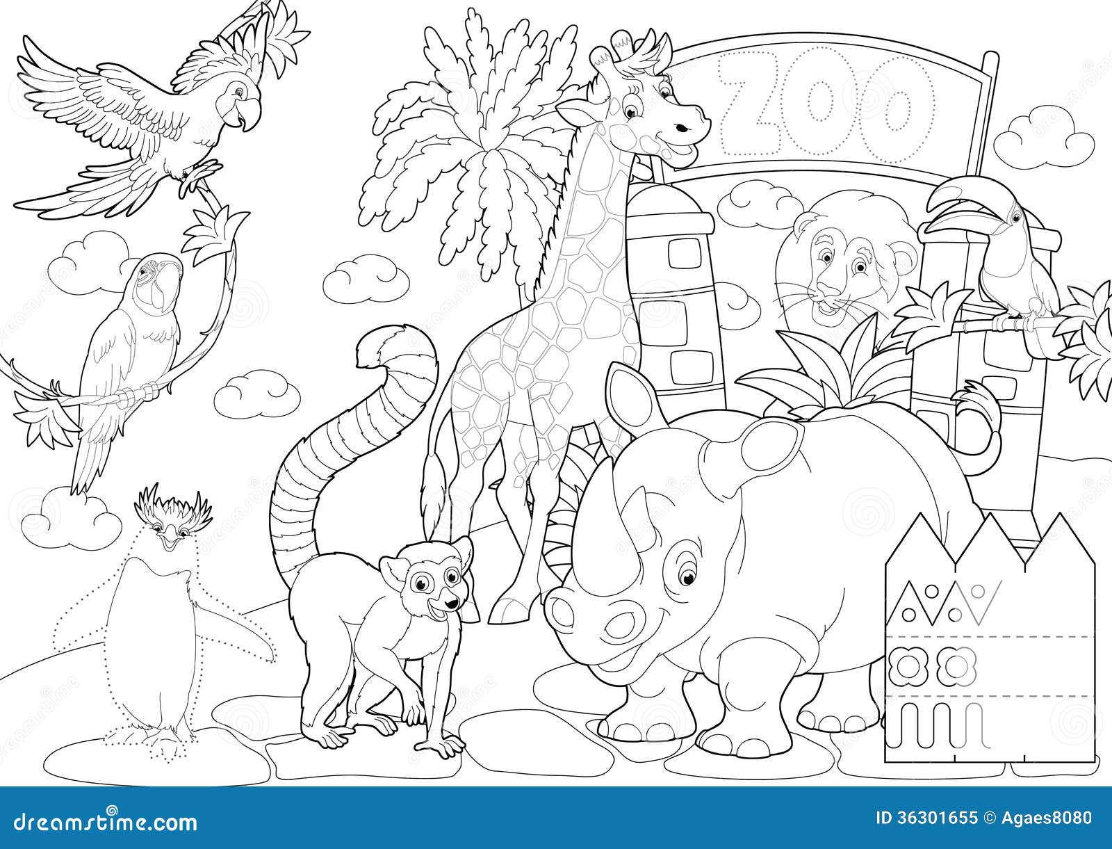 royalty free stock photo coloring page zoo illustration children beautiful image