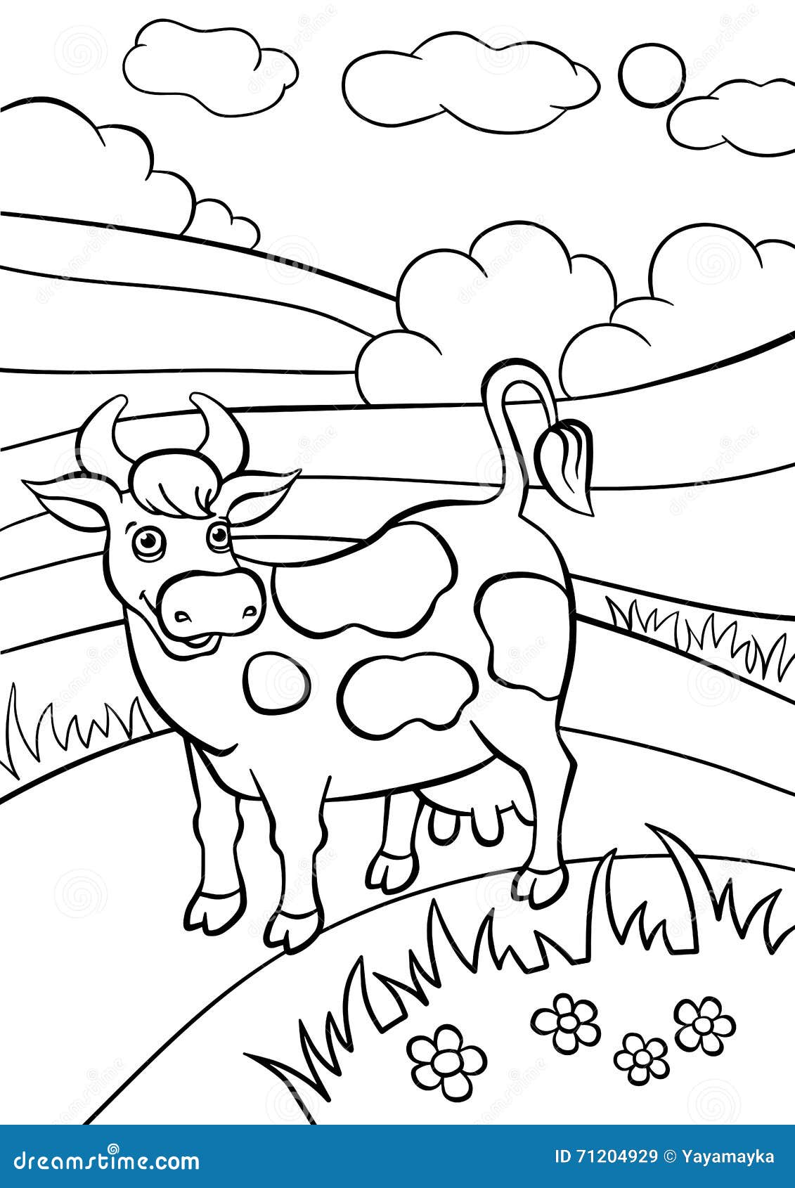 coloring pages. animals. cute cow.