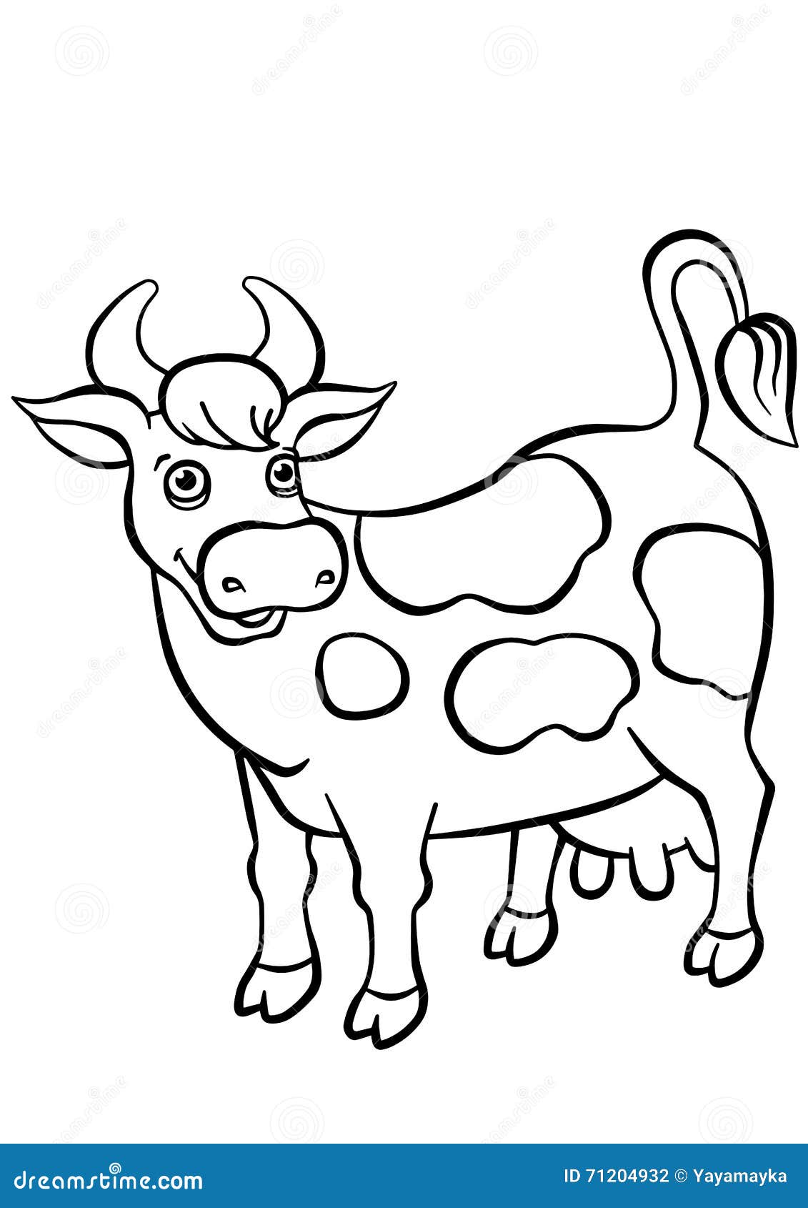 coloring pages. animals. cute cow.