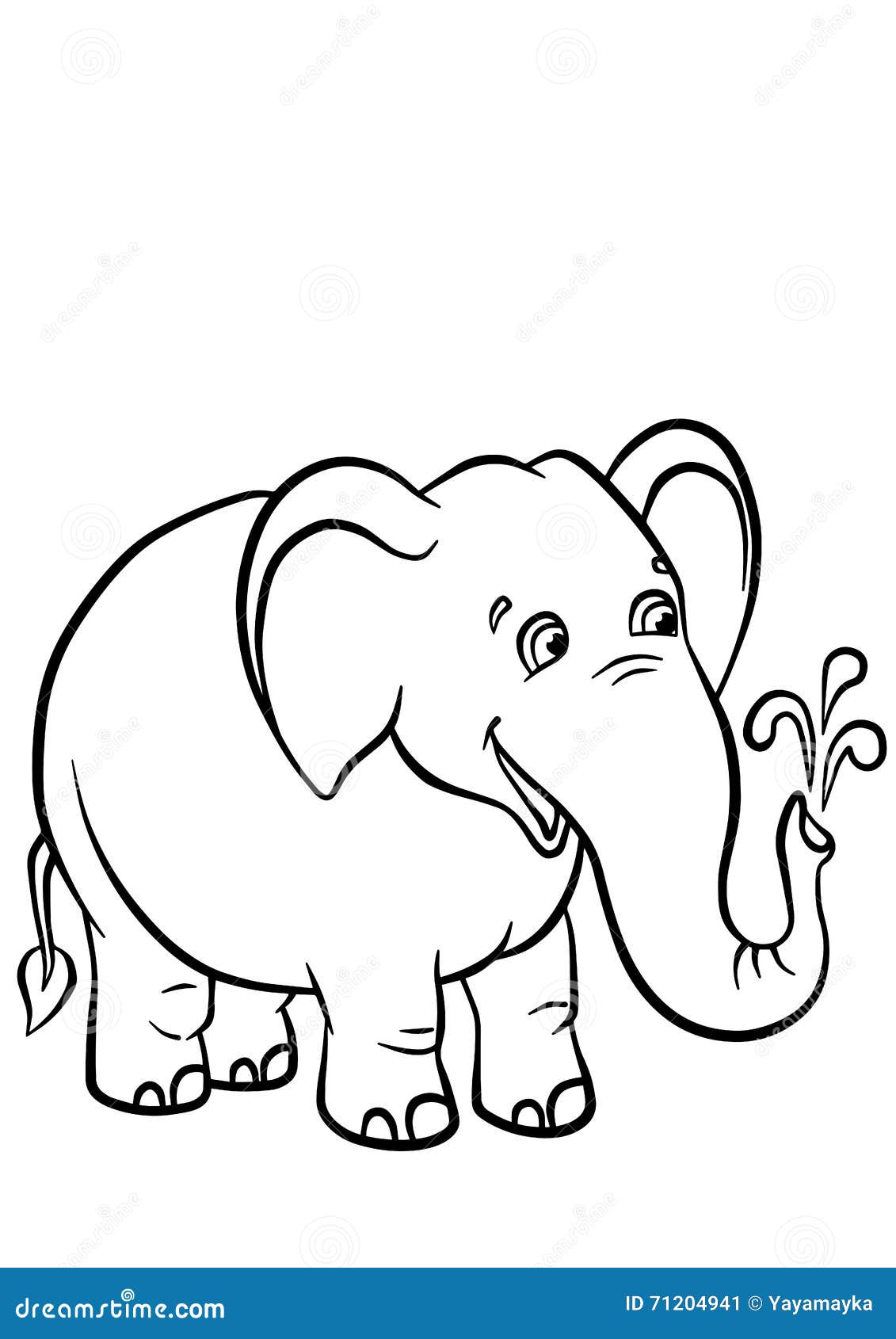 Coloring Pages. Animals. Cute Elephant. Stock Vector ...