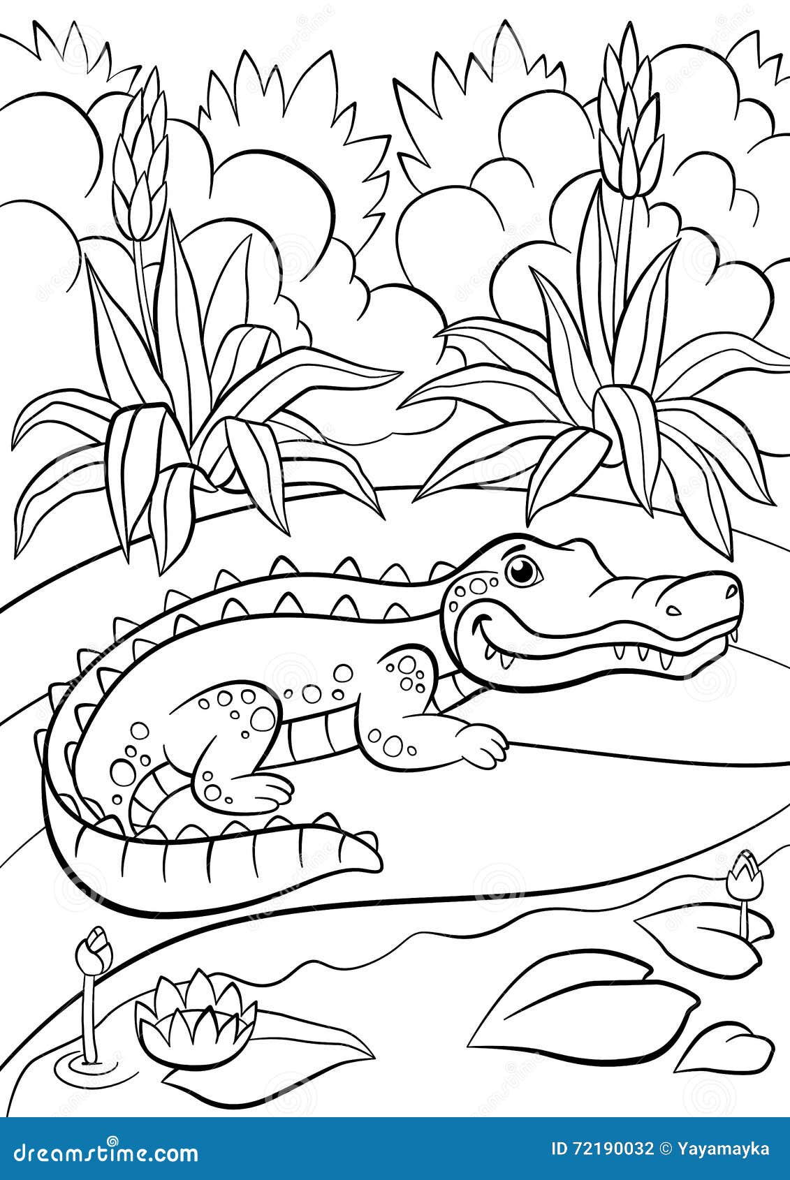 Coloring Pages. Animals. Little Cute Alligator Stock Vector ...