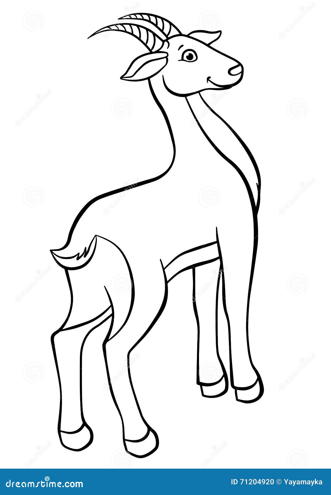 coloring pages. animals. little cute antelope