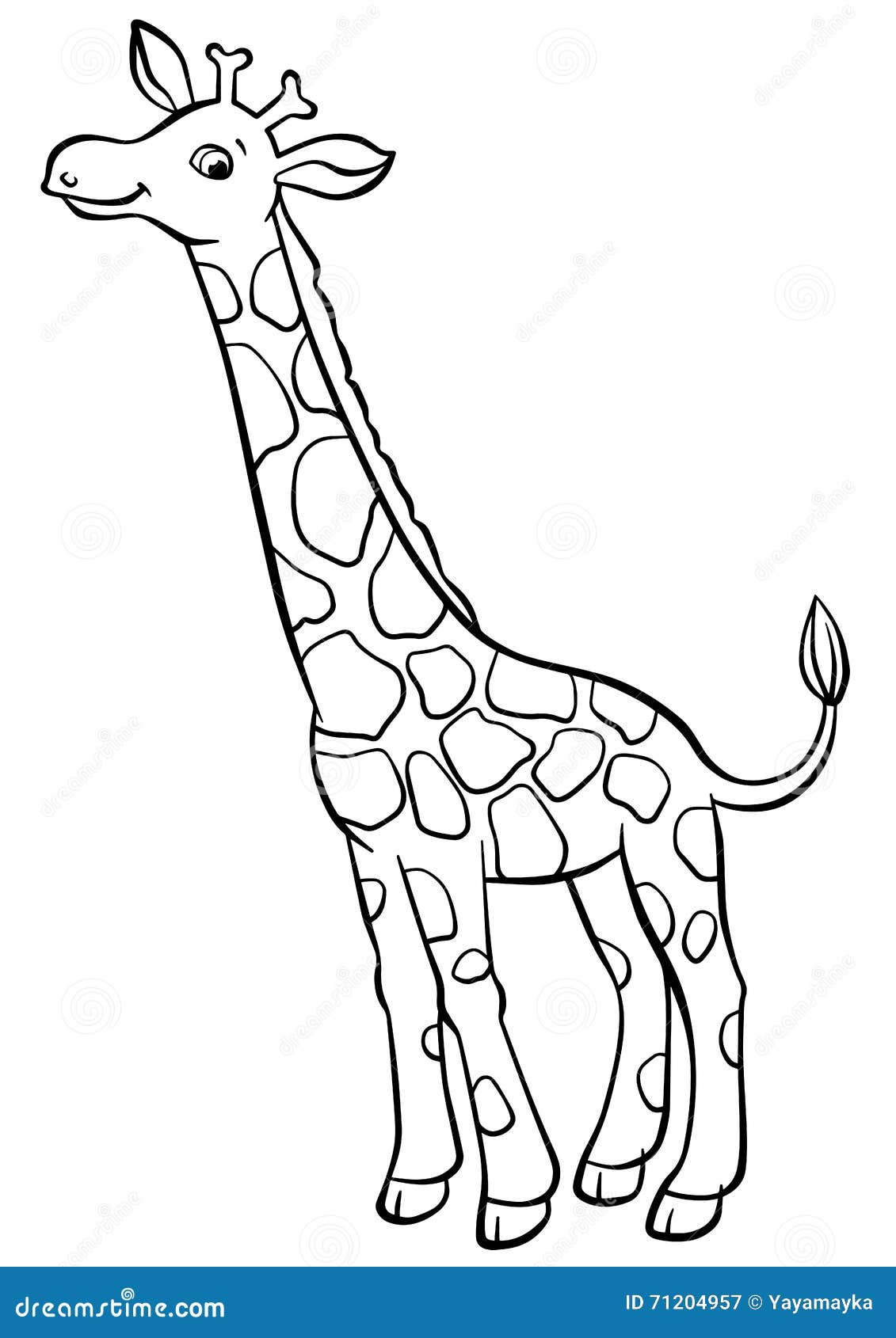 Download Coloring Pages. Animals. Little Cute Giraffe. Stock Vector ...