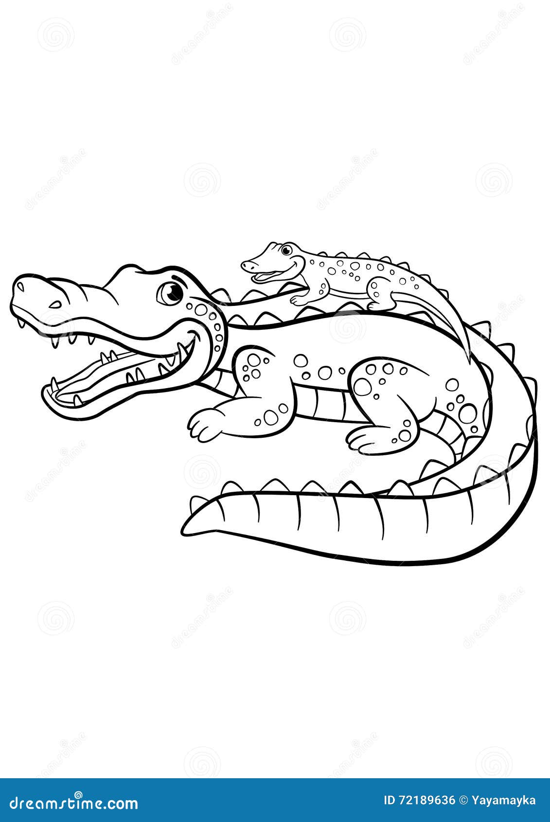 Coloring pages Animals Mother alligator