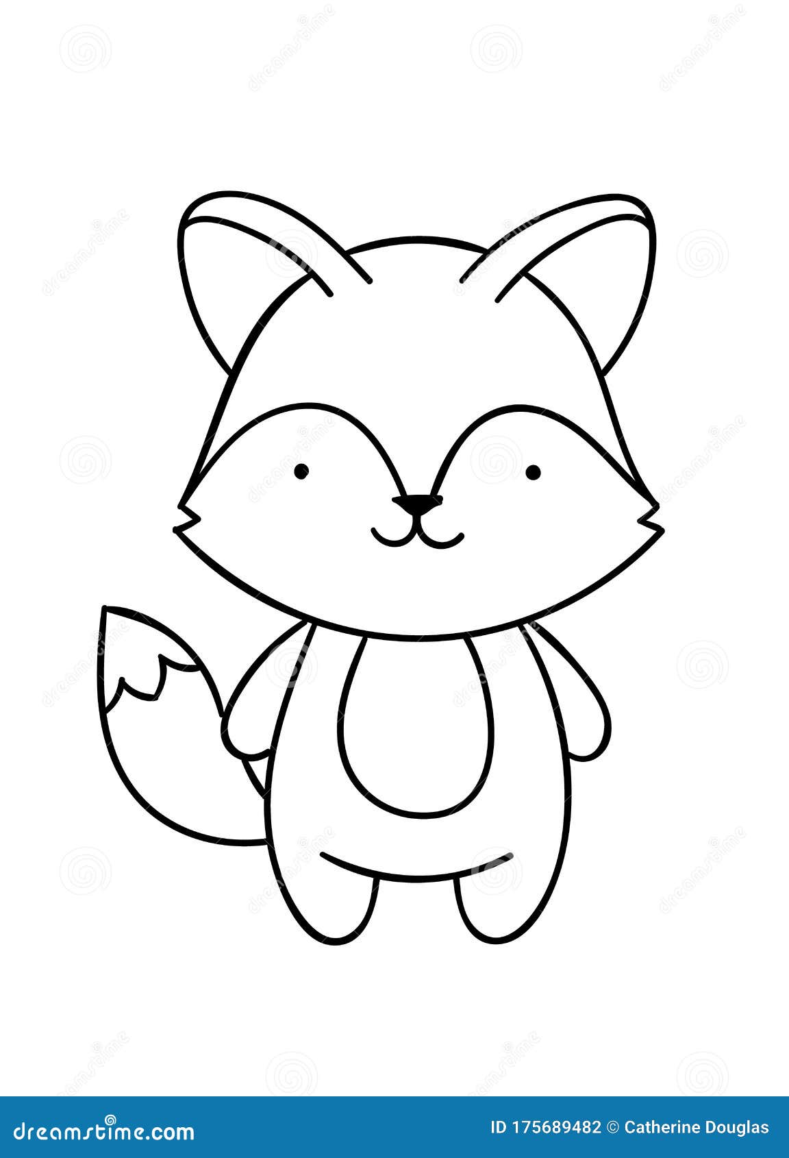 Download Coloring Pages Black And White Cute Hand Drawn Fox Doodles Stock Vector Illustration Of Vector Black 175689482