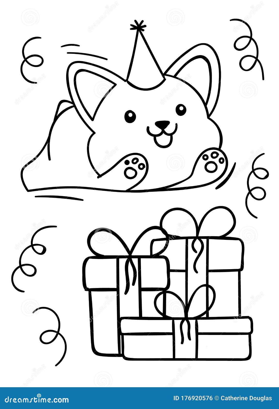 Coloring Pages, Black and White, Happy Birthday, Cute Kawaii Hand ...
