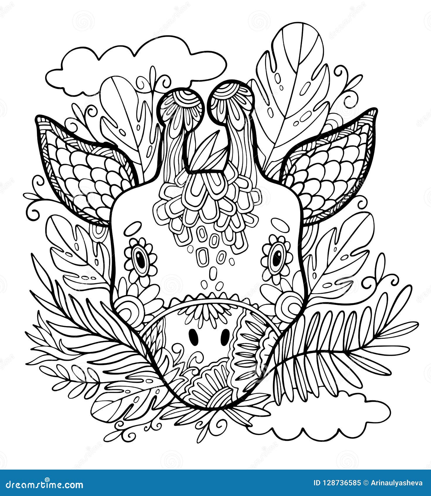 Coloring Pages. Coloring Book for Adults. Beautiful Template with ...