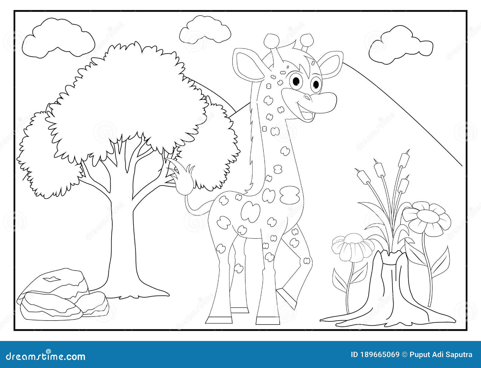 Coloring Pages for Kids with Cute Animal Stock Vector - Illustration of  funny, animals: 189665069
