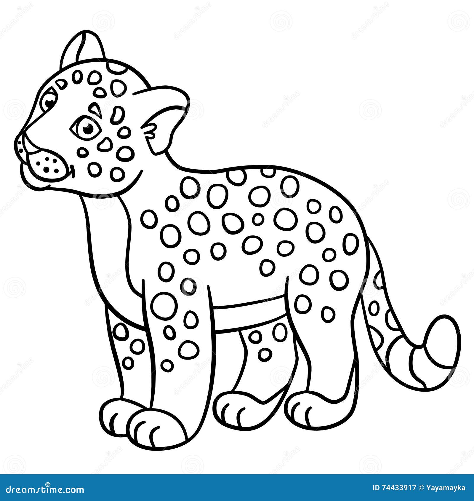 Coloring Pages. Little Cute Baby Jaguar Smiles. Stock Vector ...