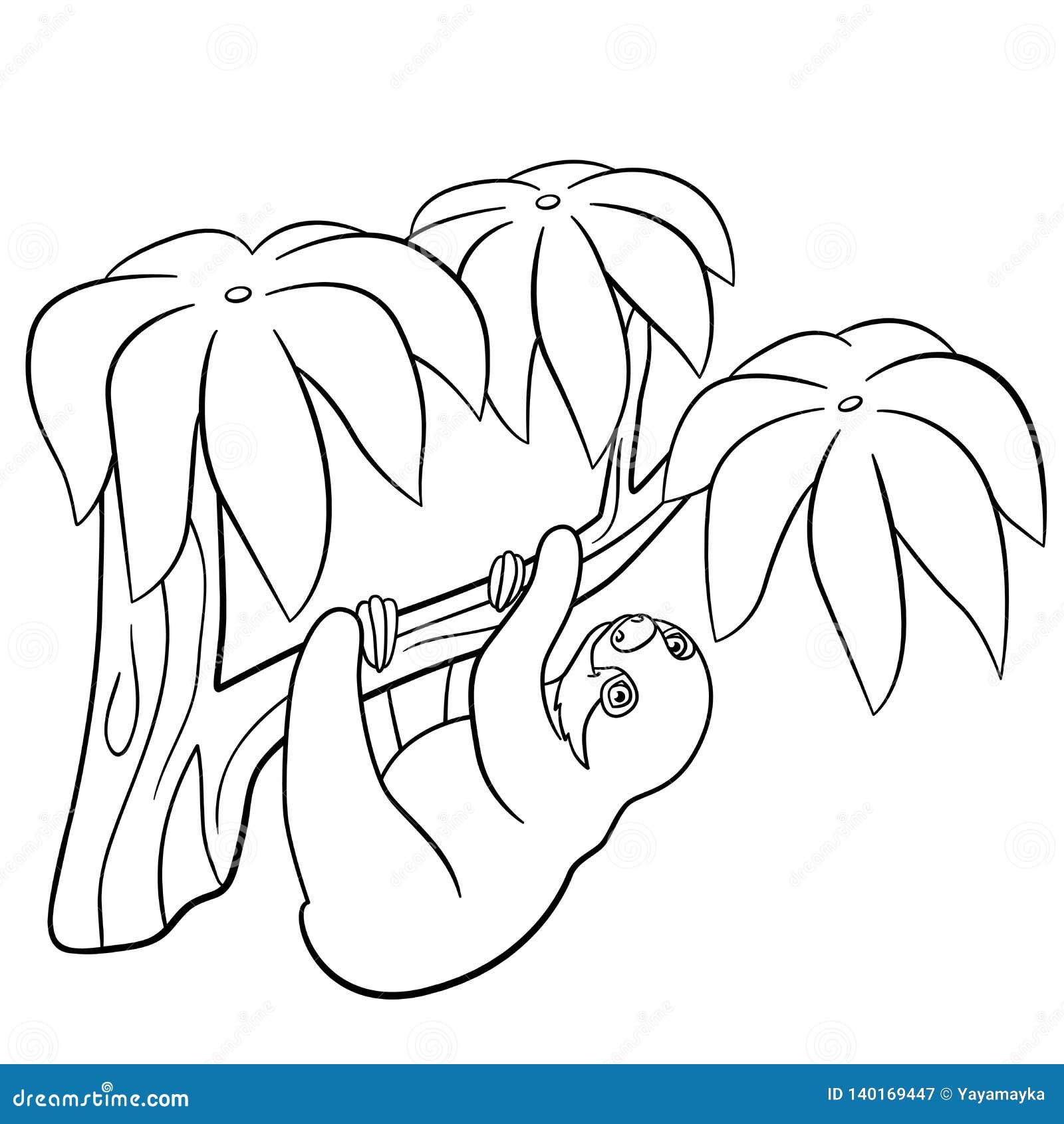 Coloring Pages. Little Cute Baby Sloth Stock Vector - Illustration of