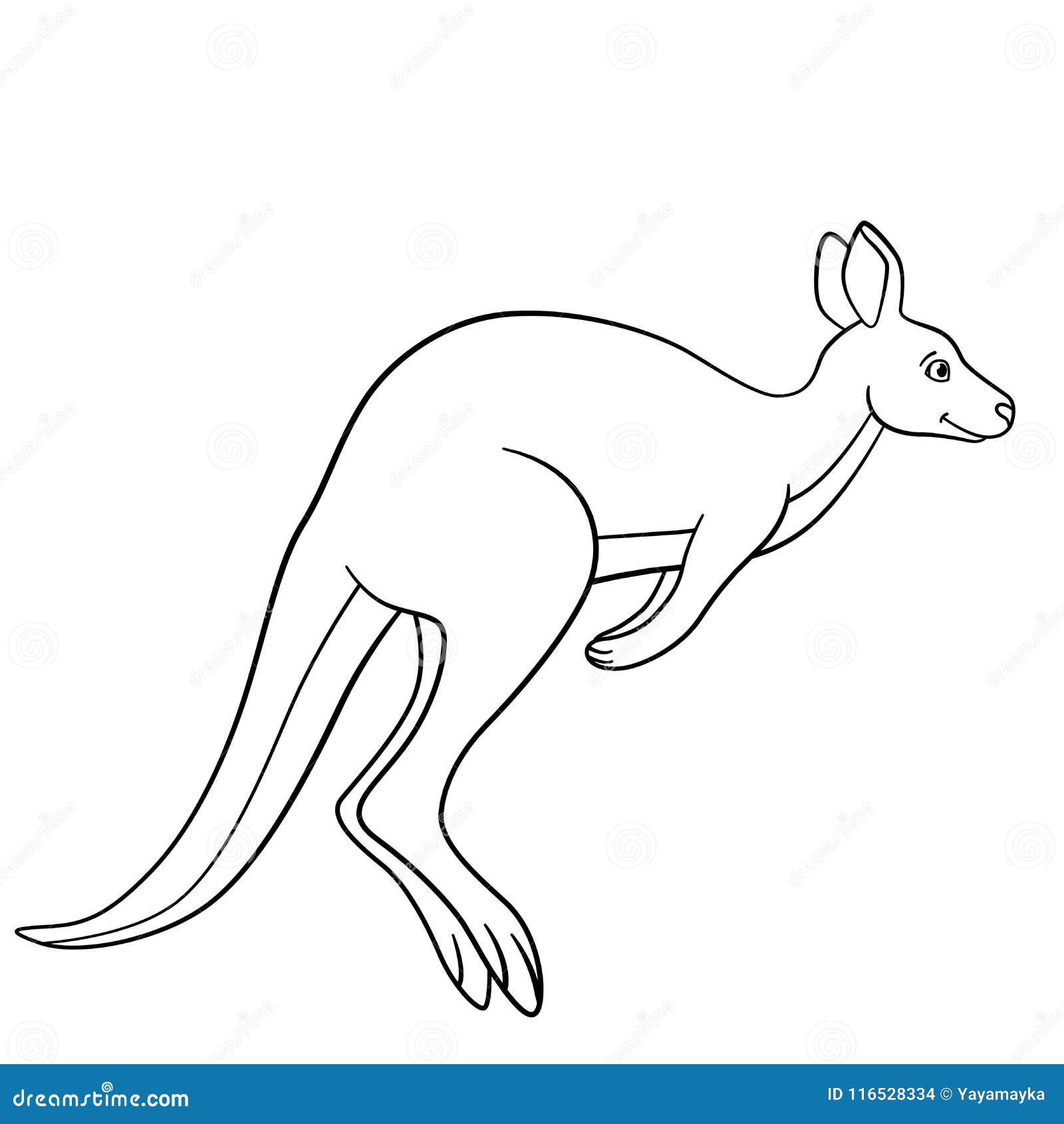 Coloring Pages. Little Cute Kangaroo Runs. Stock Vector ...