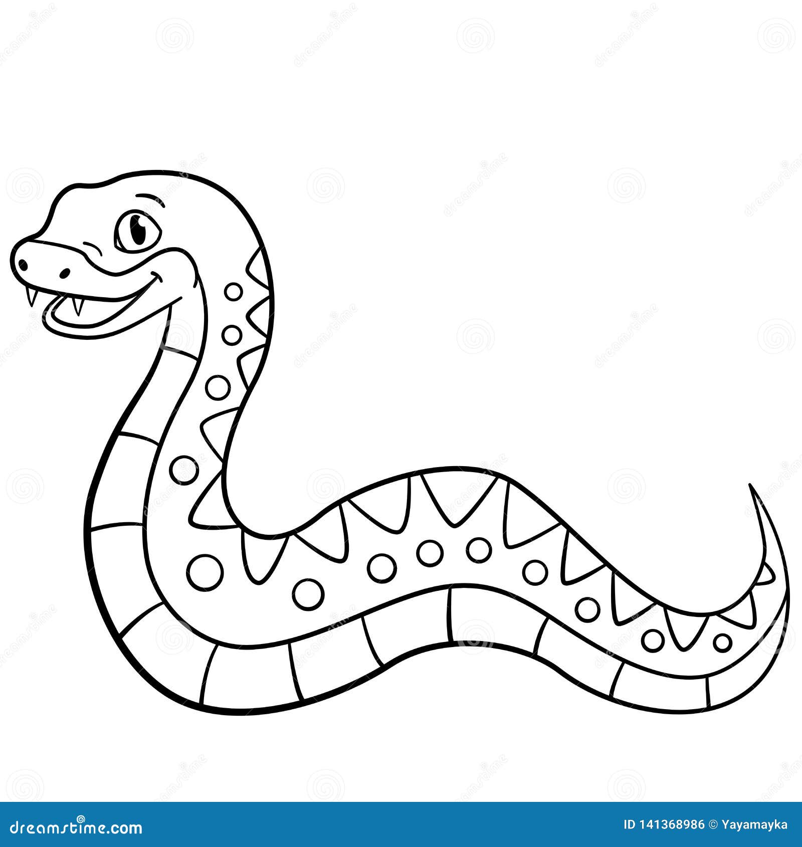 Coloring Pages Little Cute Viper Smiles Stock Vector Illustration Of Danger Kids 141368986