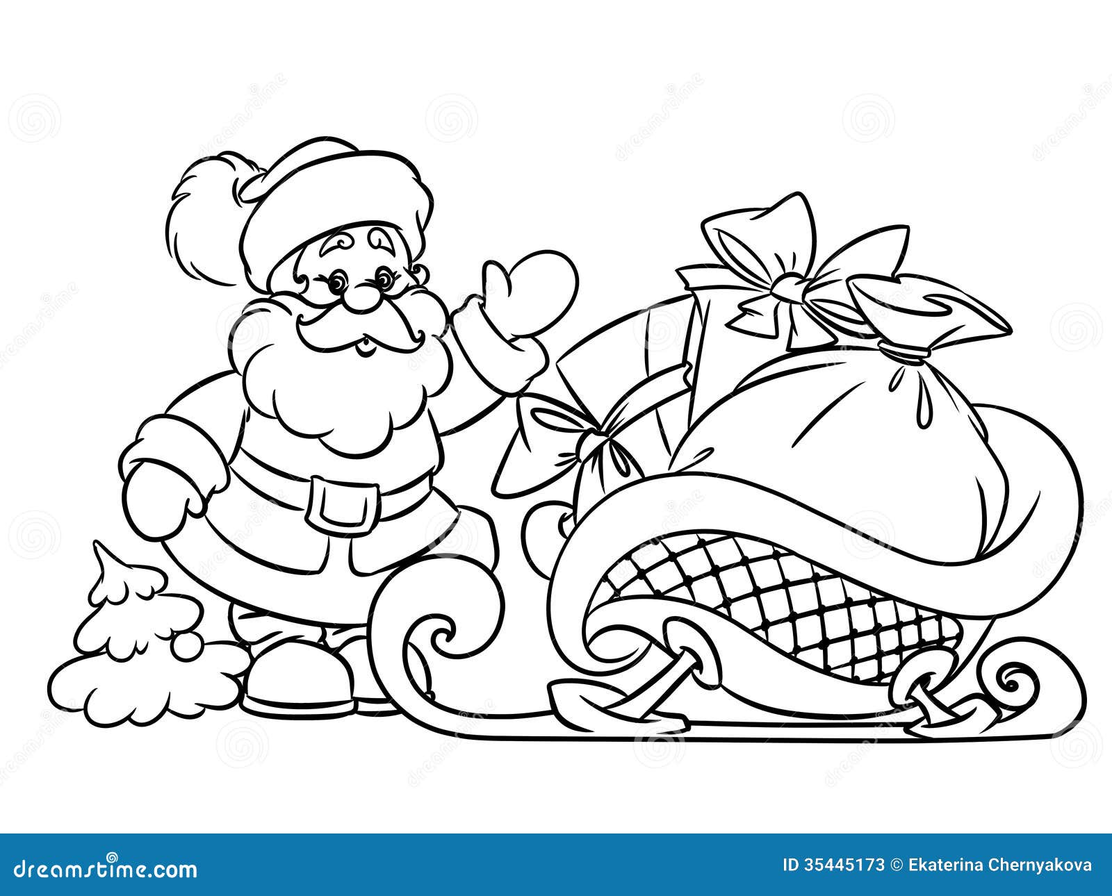 Coloring pages Santa Claus and Christmas ts