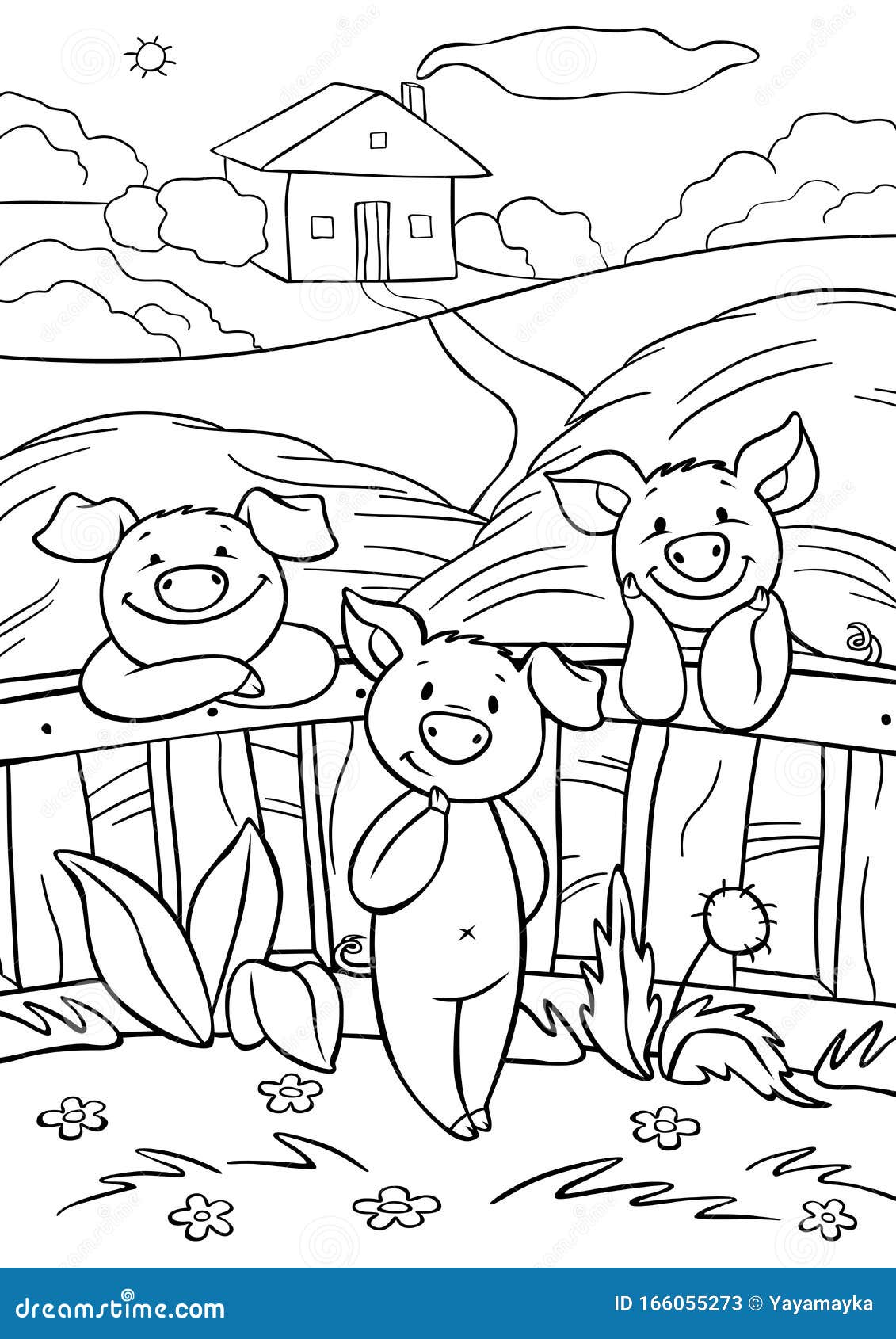 Download Coloring Three Little Pigs 7: The Bricks House Cartoon ...