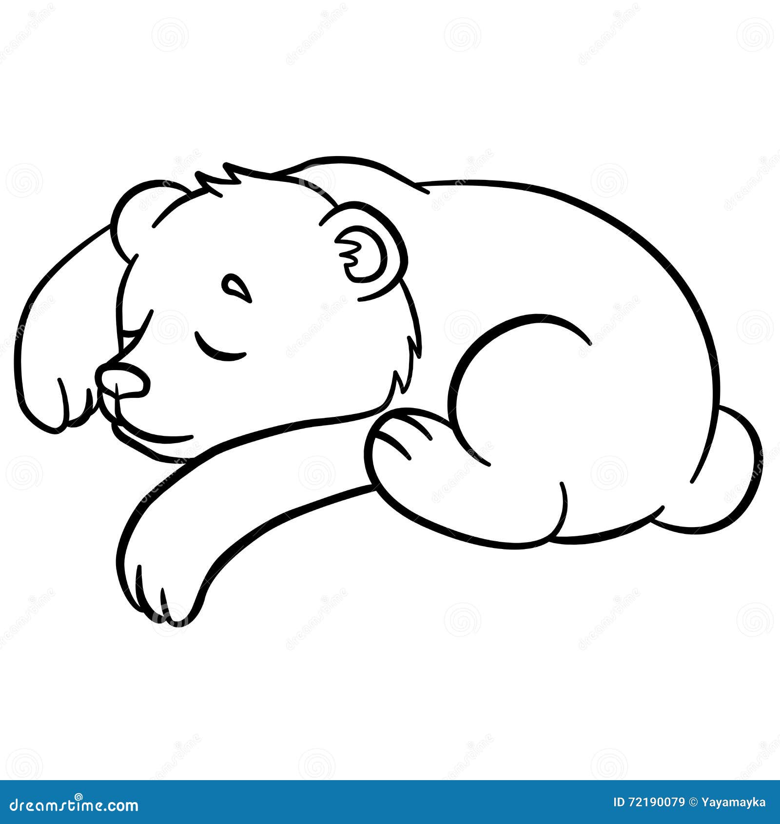 Coloring pages Wild animals Little cute baby bear sleeps