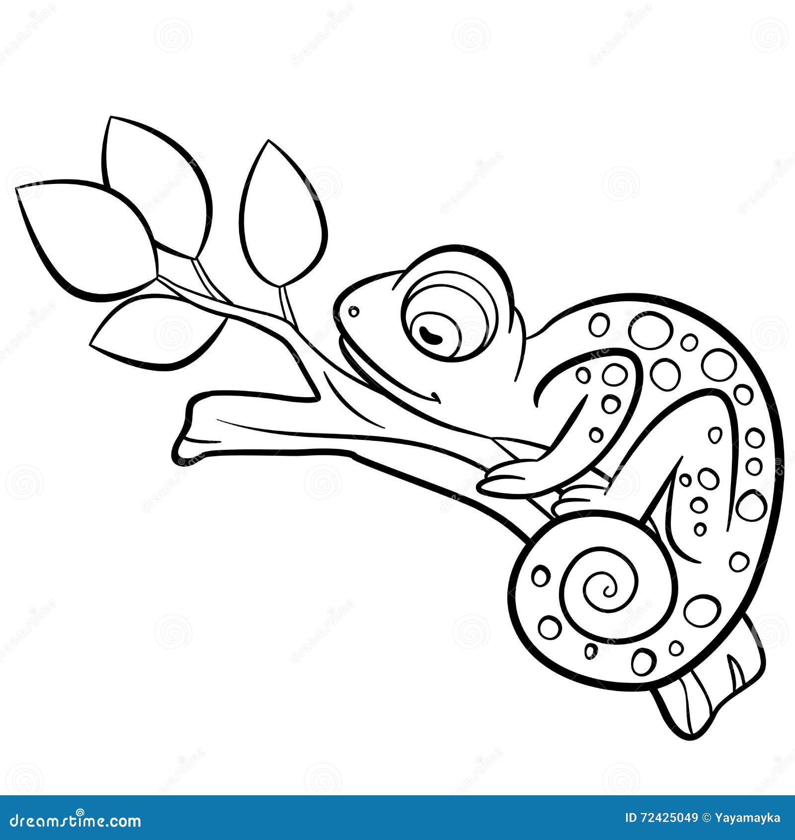 Coloring Pages. Wild Animals. Little Cute Chameleon. Stock Illustration -  Illustration of camouflage, animal: 72425049