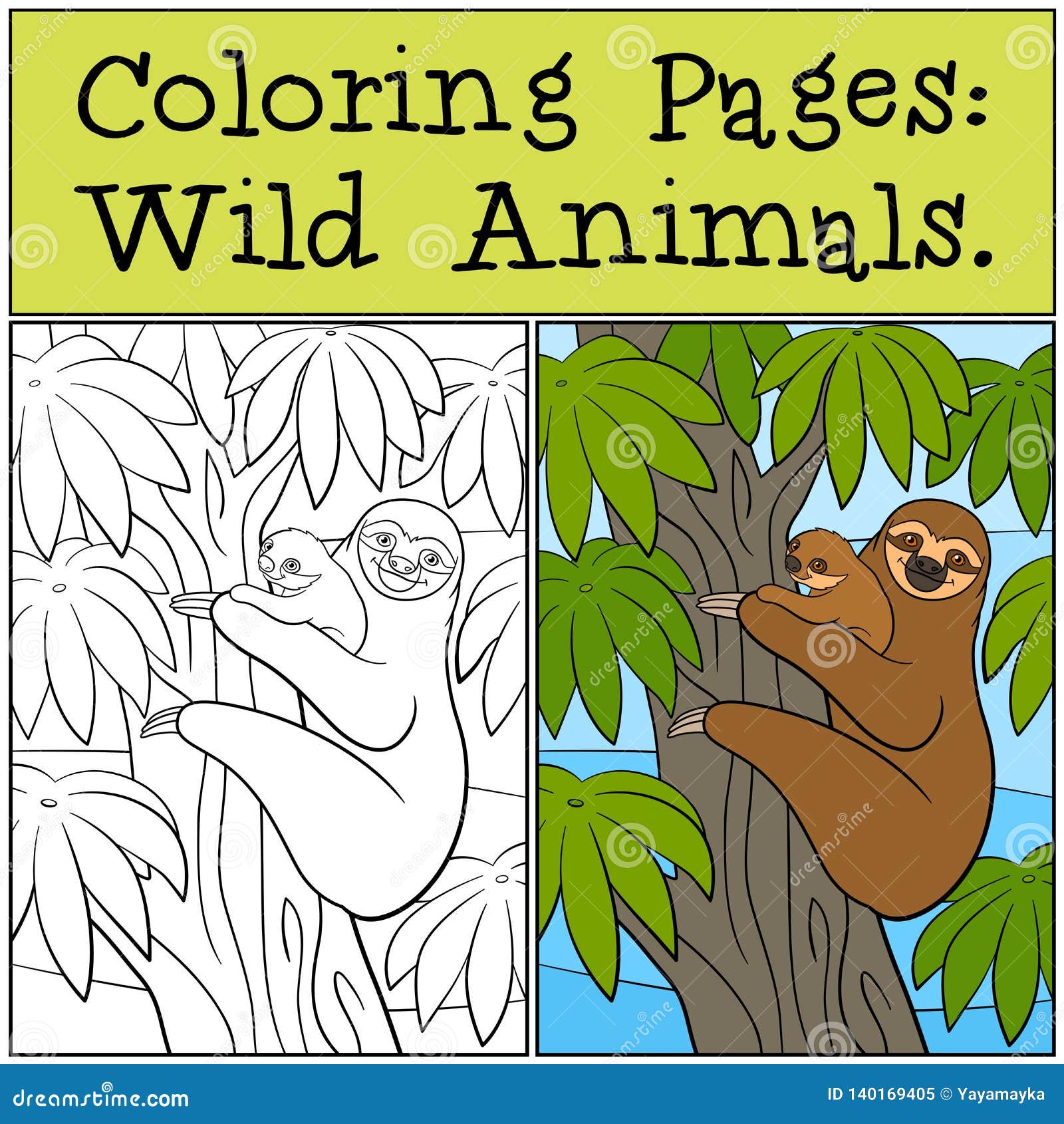 Featured image of post Coloring Pages Animals Sloth - More 100 images of different animals for children&#039;s creativity.