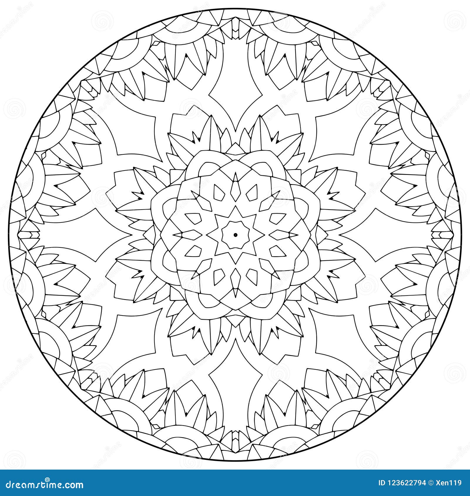 Patterned Circle For Coloring Stock Photo - Illustration of hipster