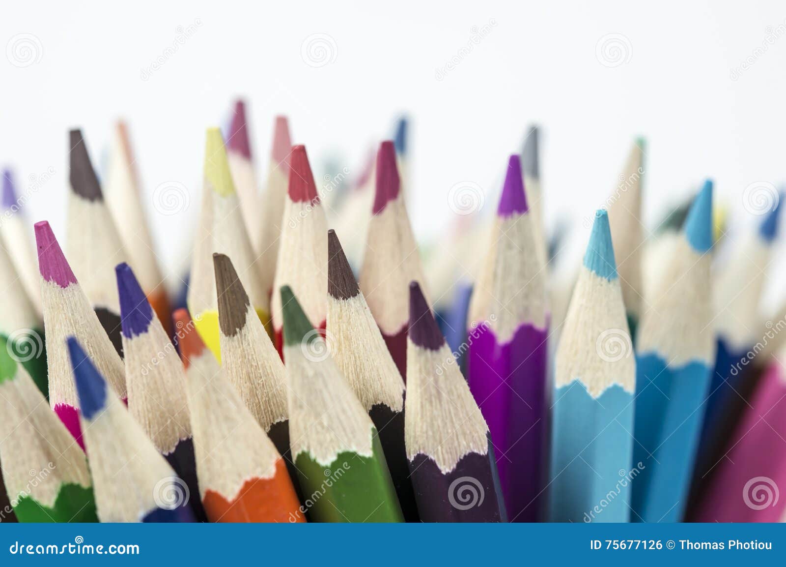 Coloring pencil tips stock photo. Image of pencil, design 75677126