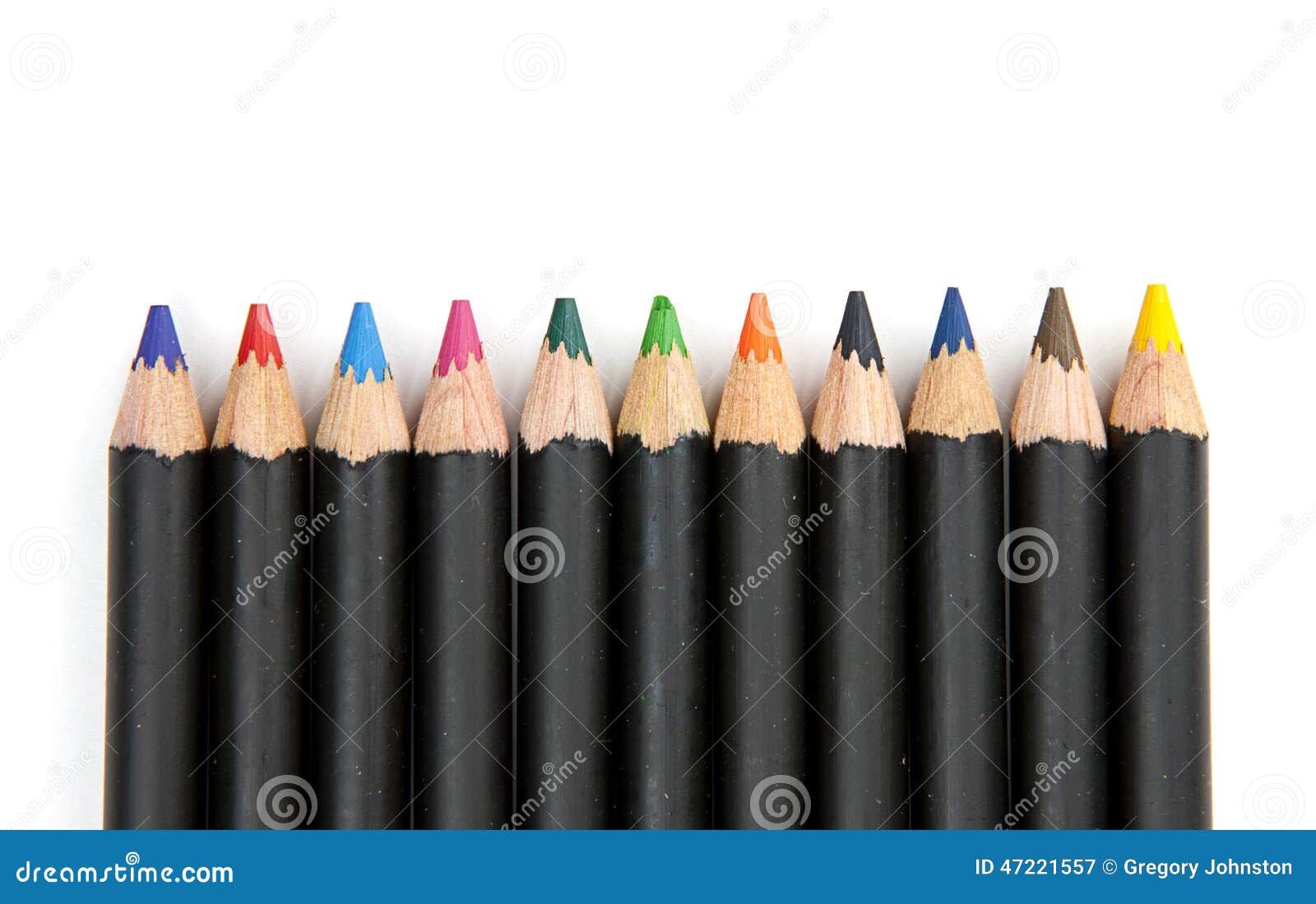 Coloring pencils lined up. stock image. Image of color 47221557