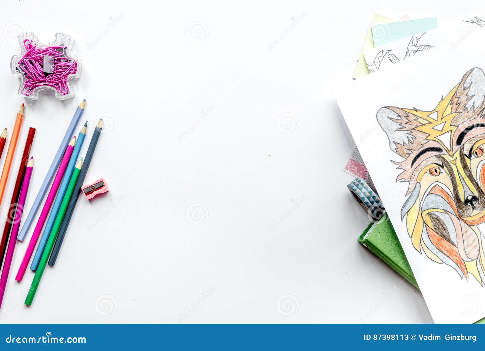 Coloring Picture For Adults On White Background Top View ...