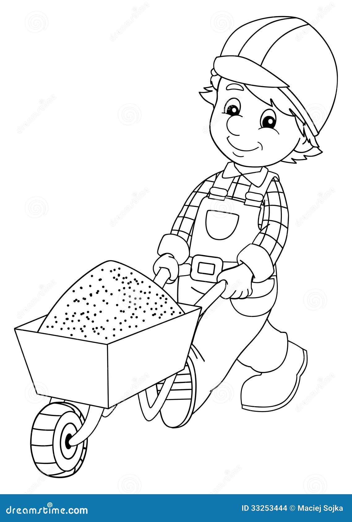 The Coloring Plate Construction Worker Illustration