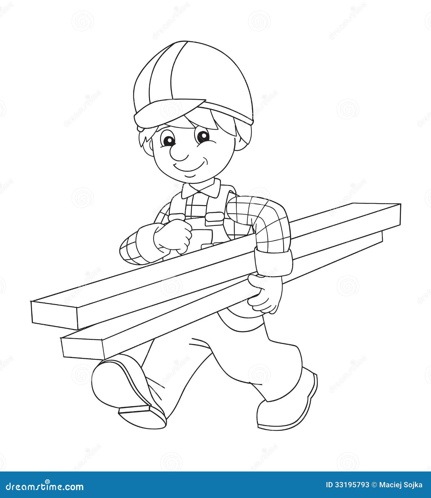 The Coloring Plate Construction Worker Illustration For The Children Stock Illustration Illustration Of Drawing Constructor 33195793