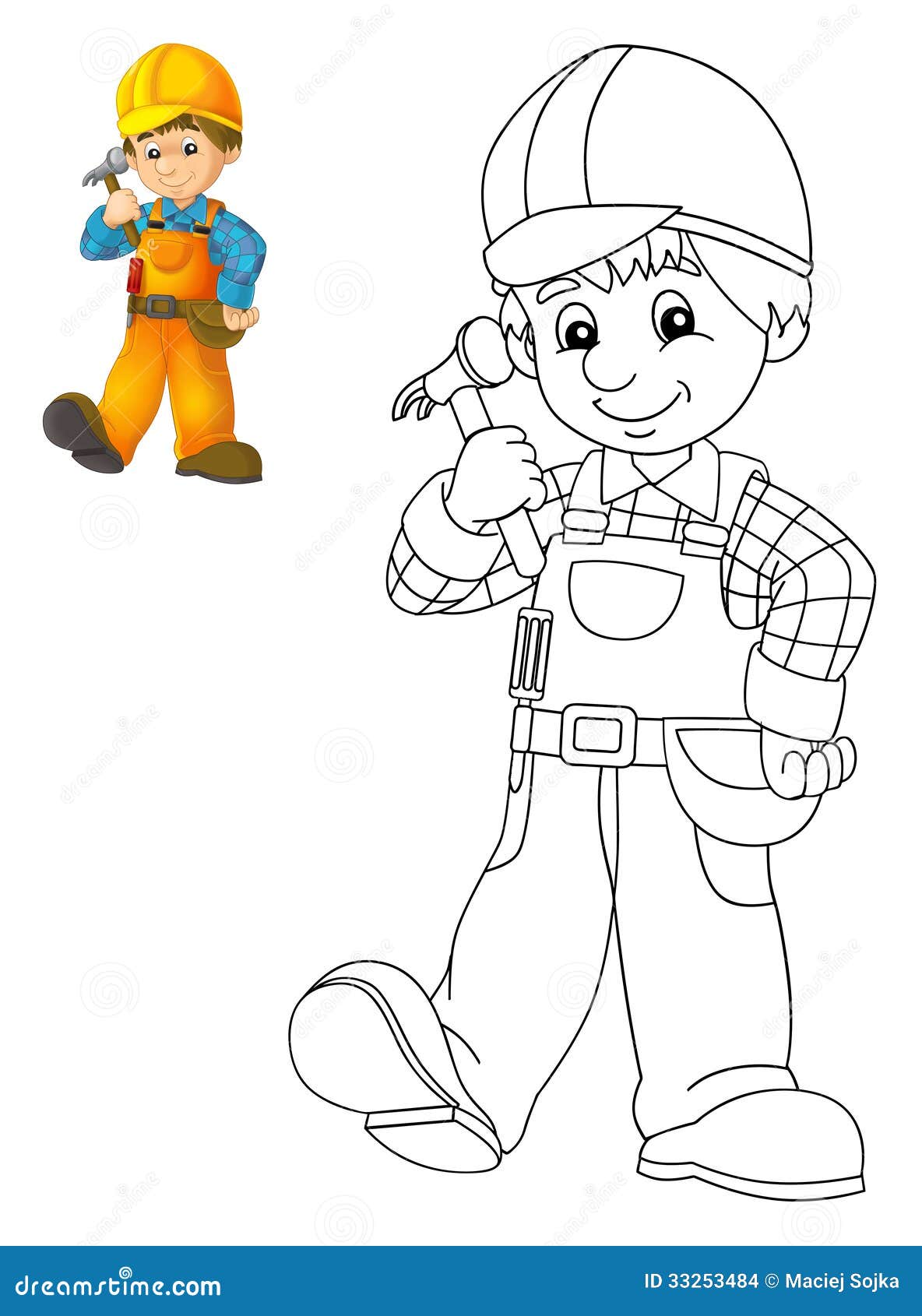 The Coloring Plate - Construction Worker - Illustration For The