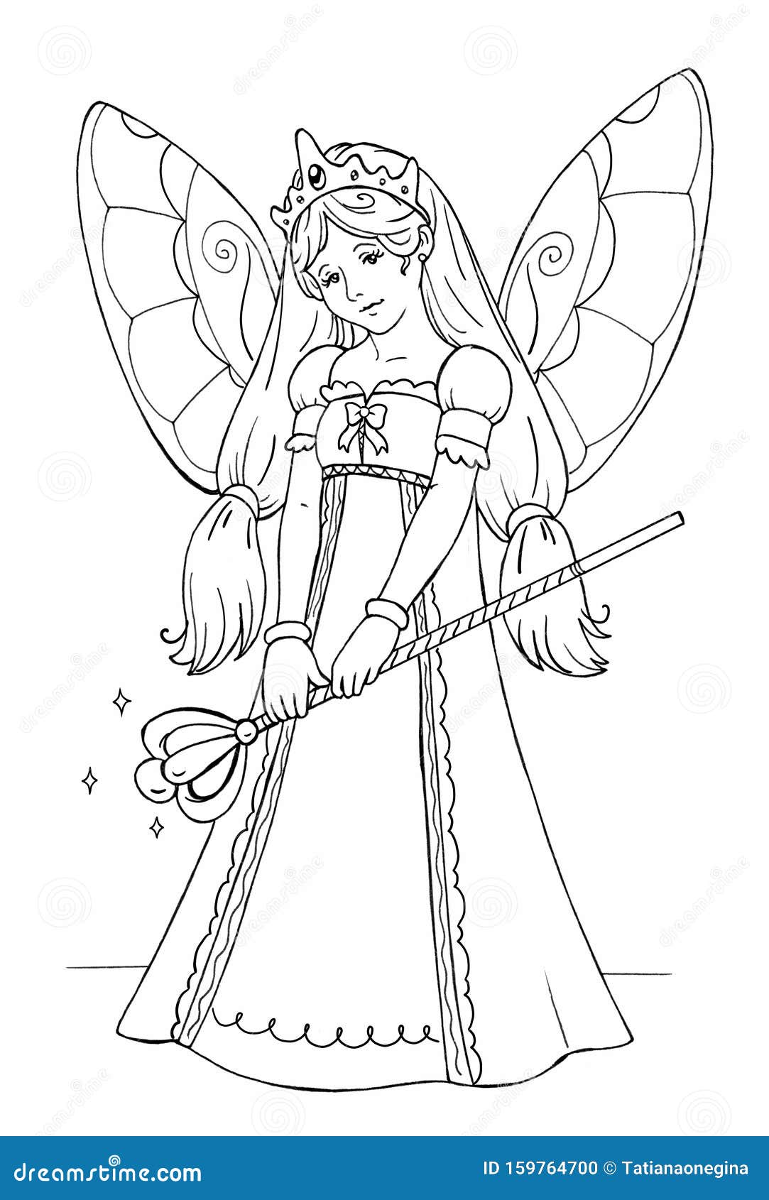 Coloring with Queen of Fairyland Stock Illustration   Illustration ...
