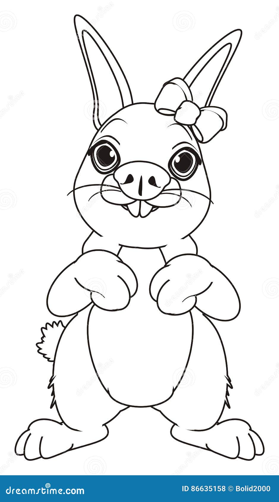 Coloring rabbit girl stock illustration. Illustration of isolated