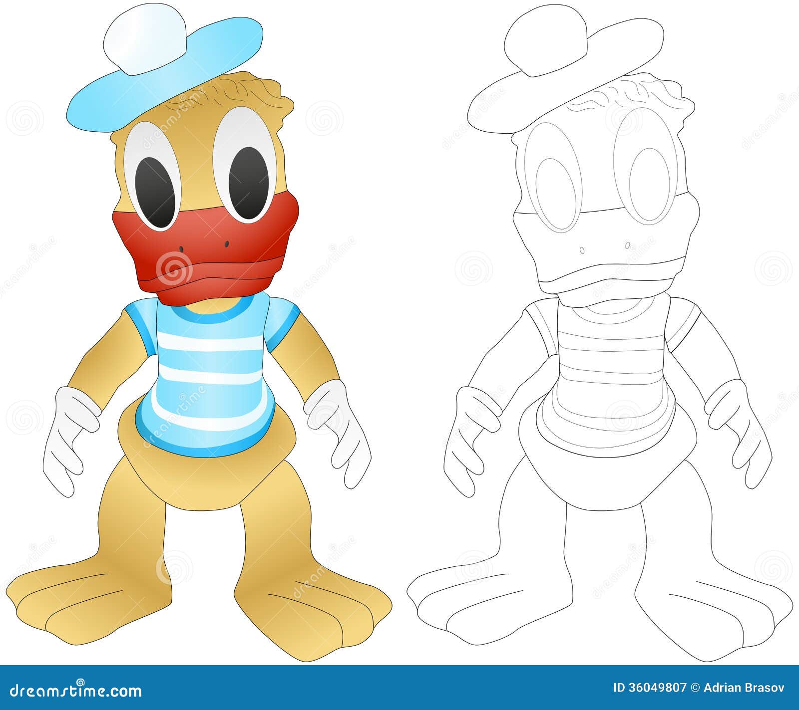 Download Coloring cartoon duck stock illustration. Illustration of drawing - 36049807