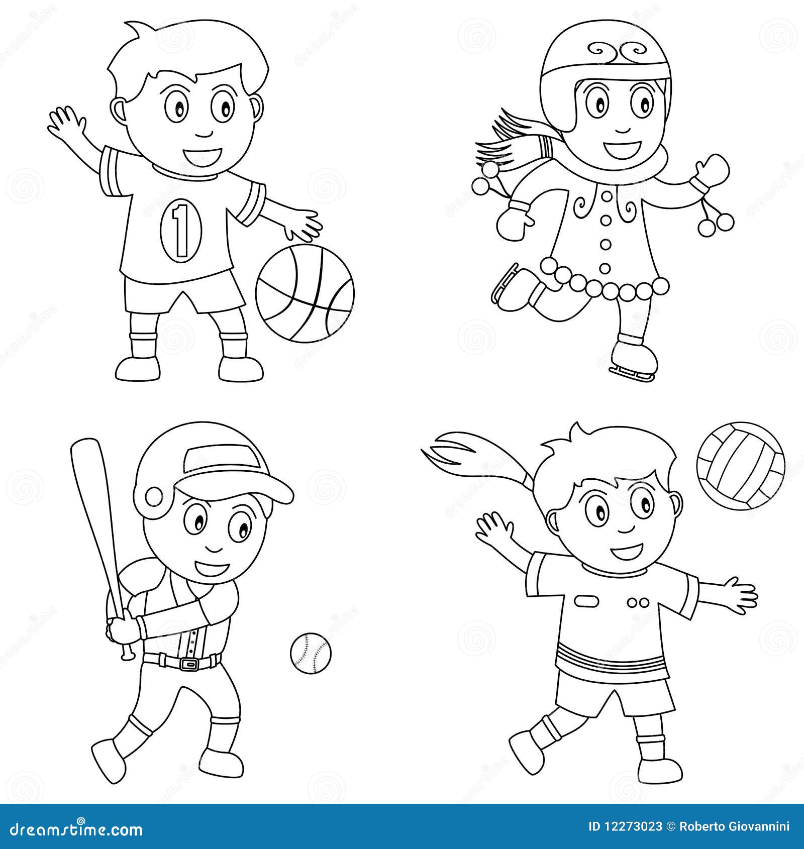 Download Coloring Sport For Kids 1 Stock Vector - Illustration of ...